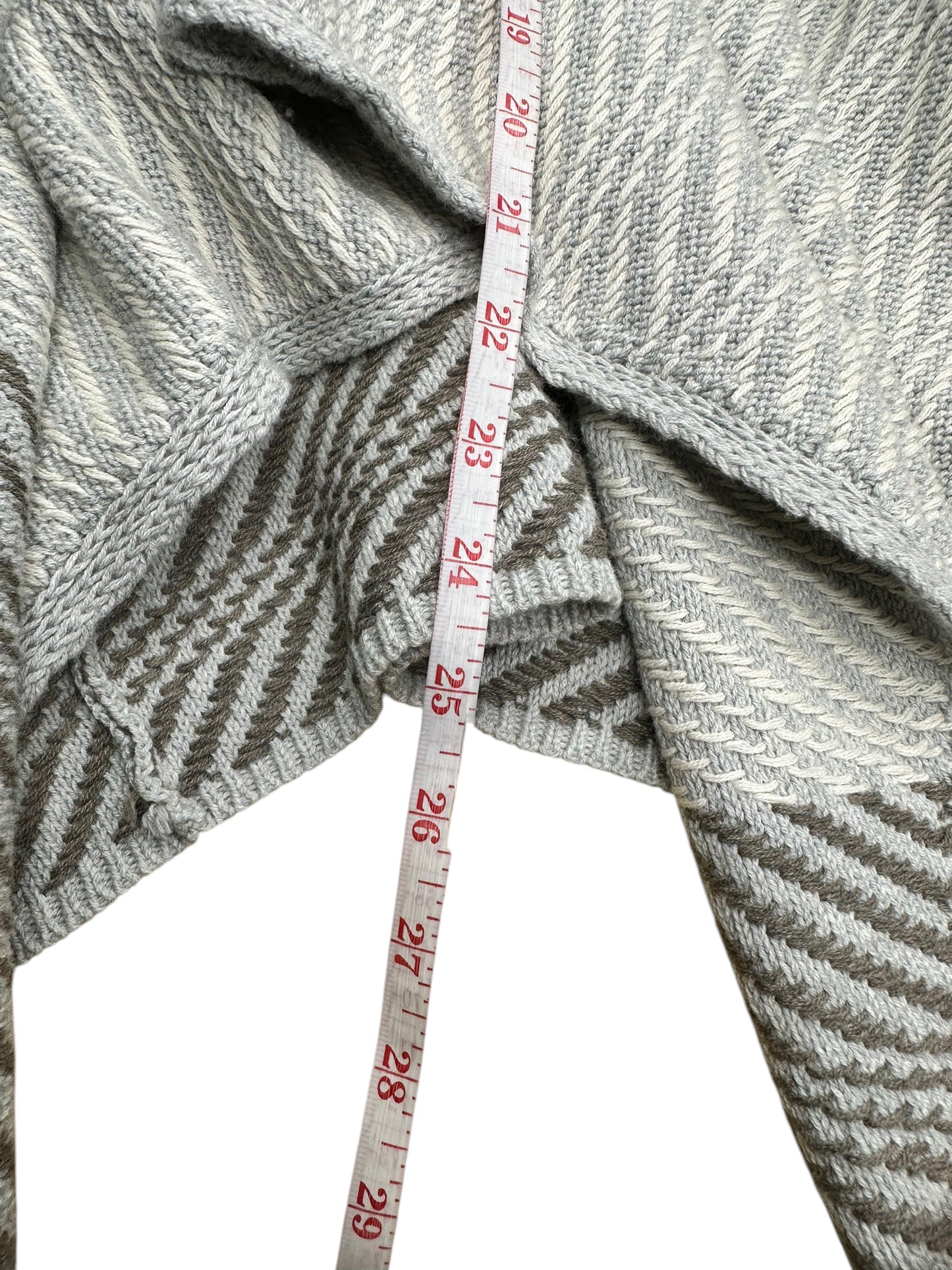Lucky Brand NWT Grey and White Striped Knit Cardigan Size M