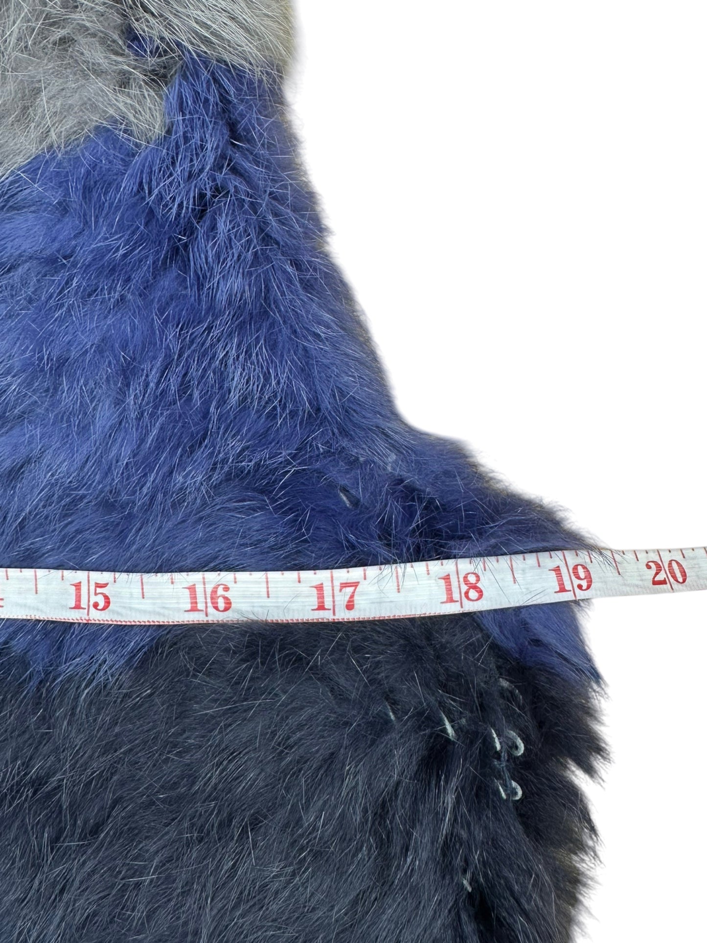 ETCETERA Blue Rabbit Fur Vest Size 8