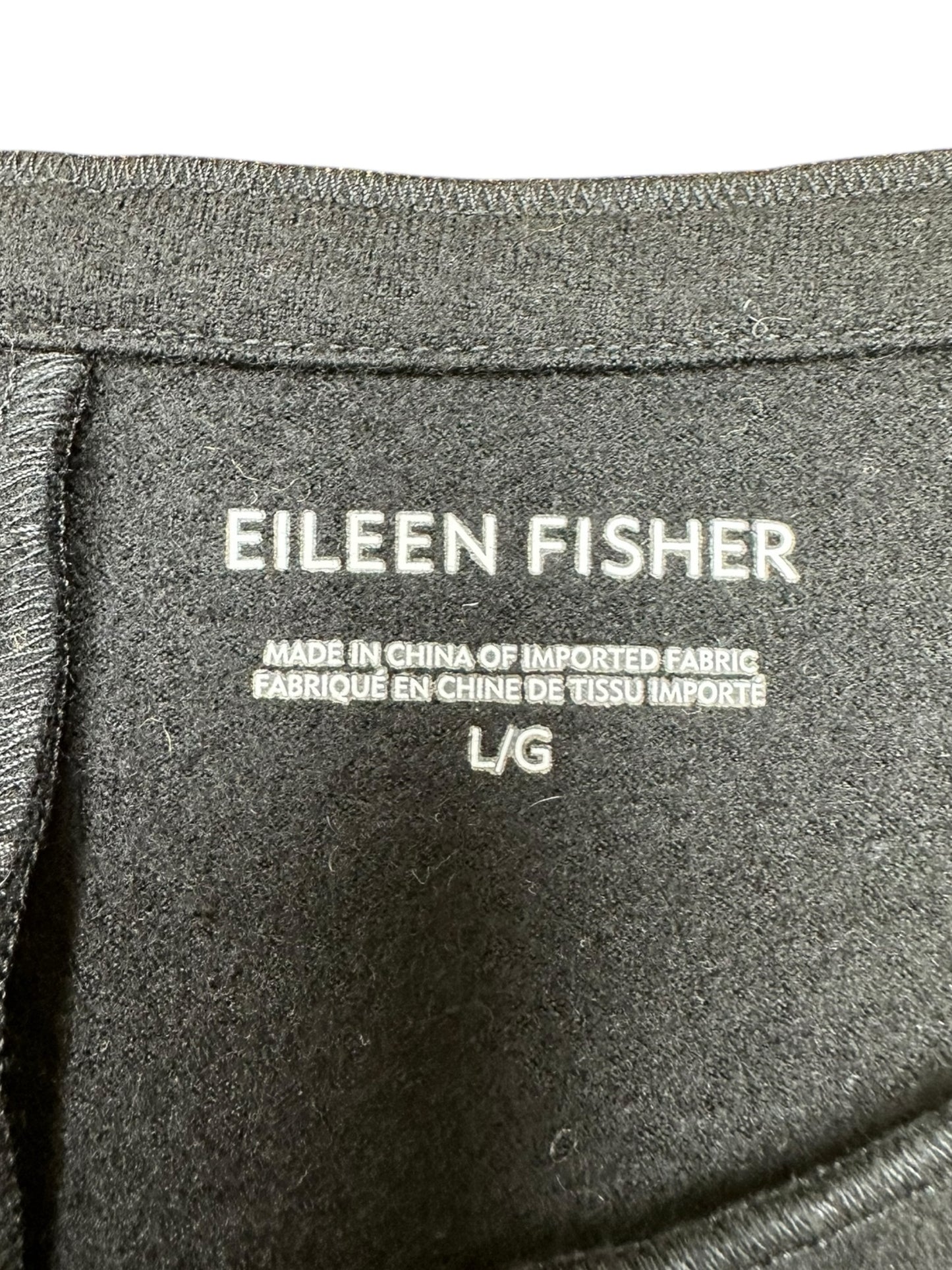 EILEEN FISHER Black 100% Wool Midi Dress Size L