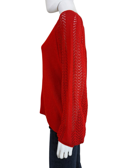 BROCHU WALKER Red Cotton Sweater Size L