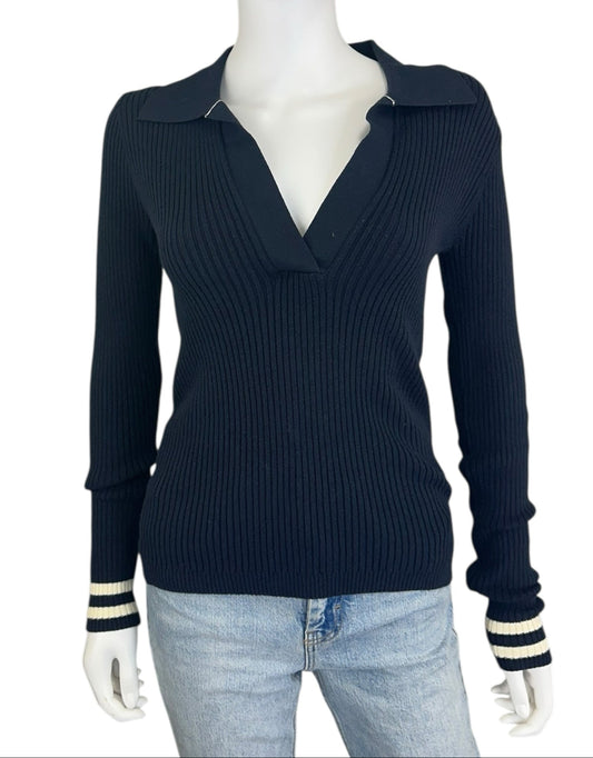 FAHERTY NWT Navy Retro Stripe Sweater Size S