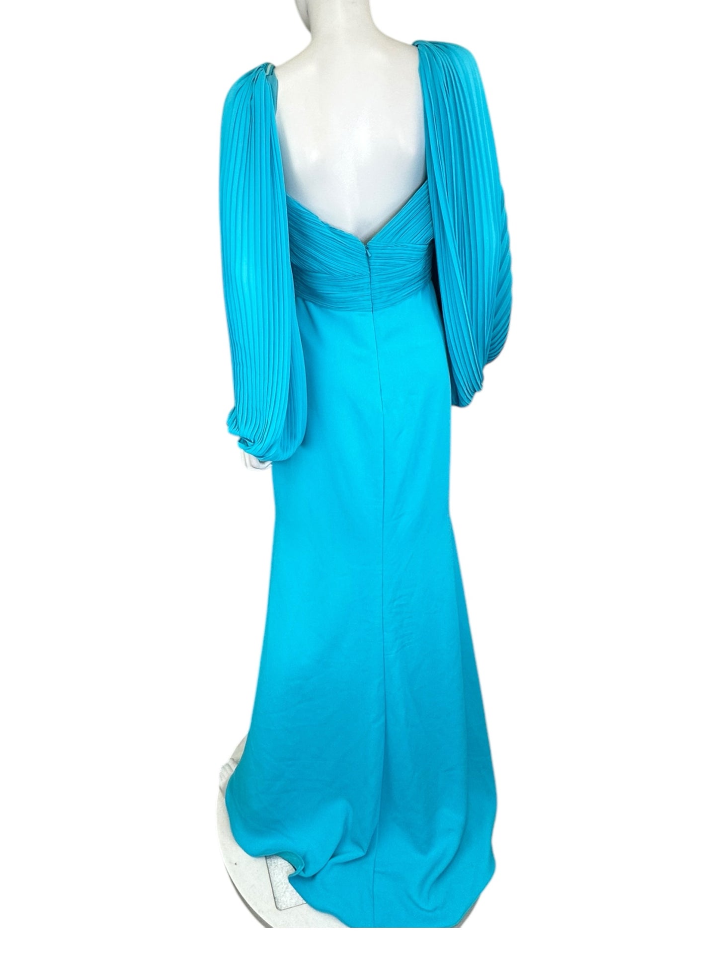 NWT Badgley Mischka Blue Long Dress Size 14