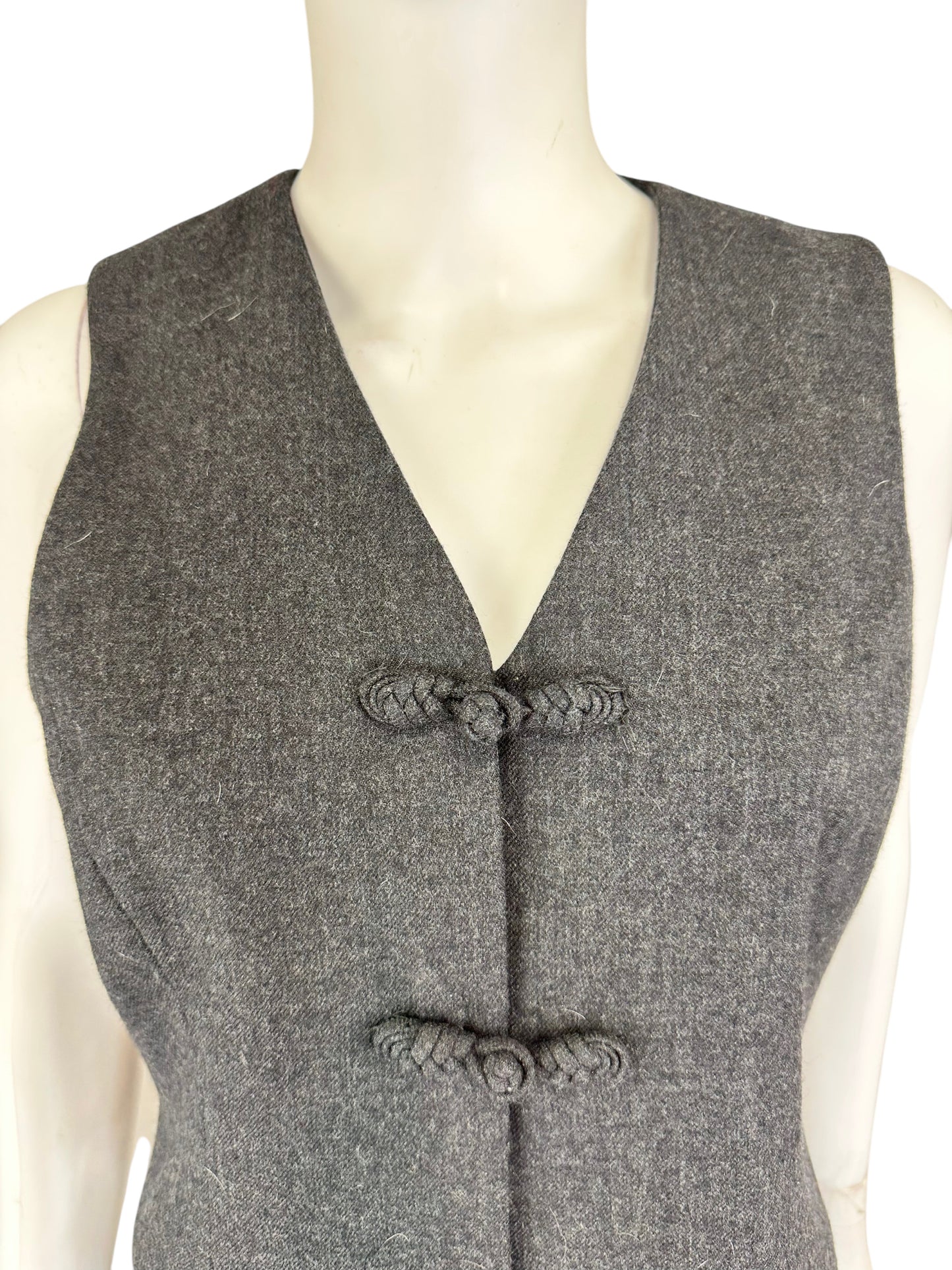 LANDS' END 100% Wool Gray Vest Size 6