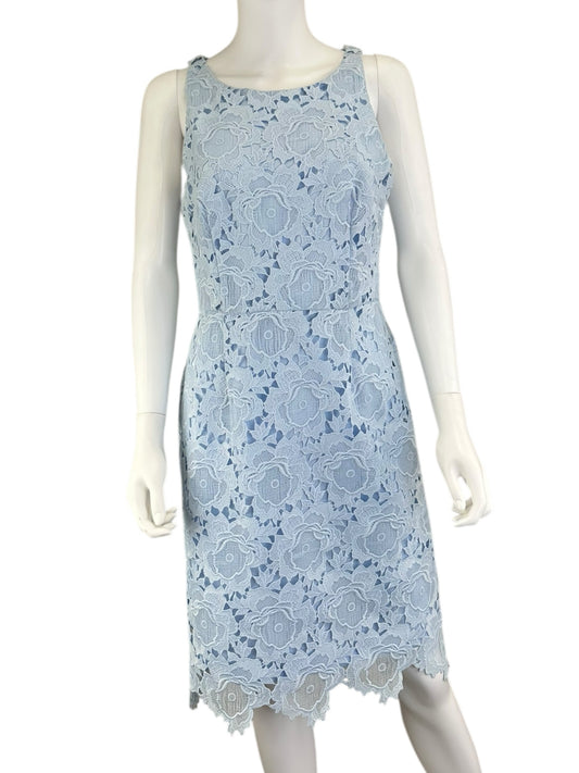 Katherine Kelly Blue Floral Eyelet Dress Size 8