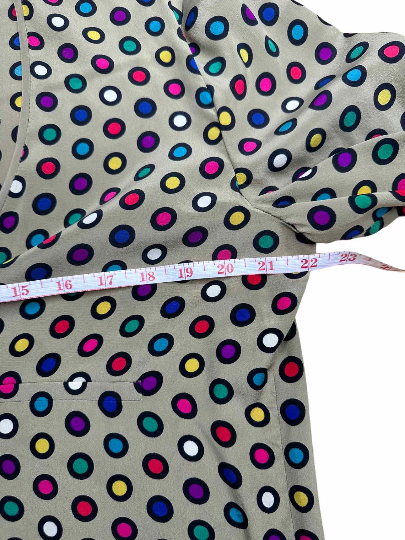 Valentino 100% SILK Vintage Polka Dot Blouse Size 10