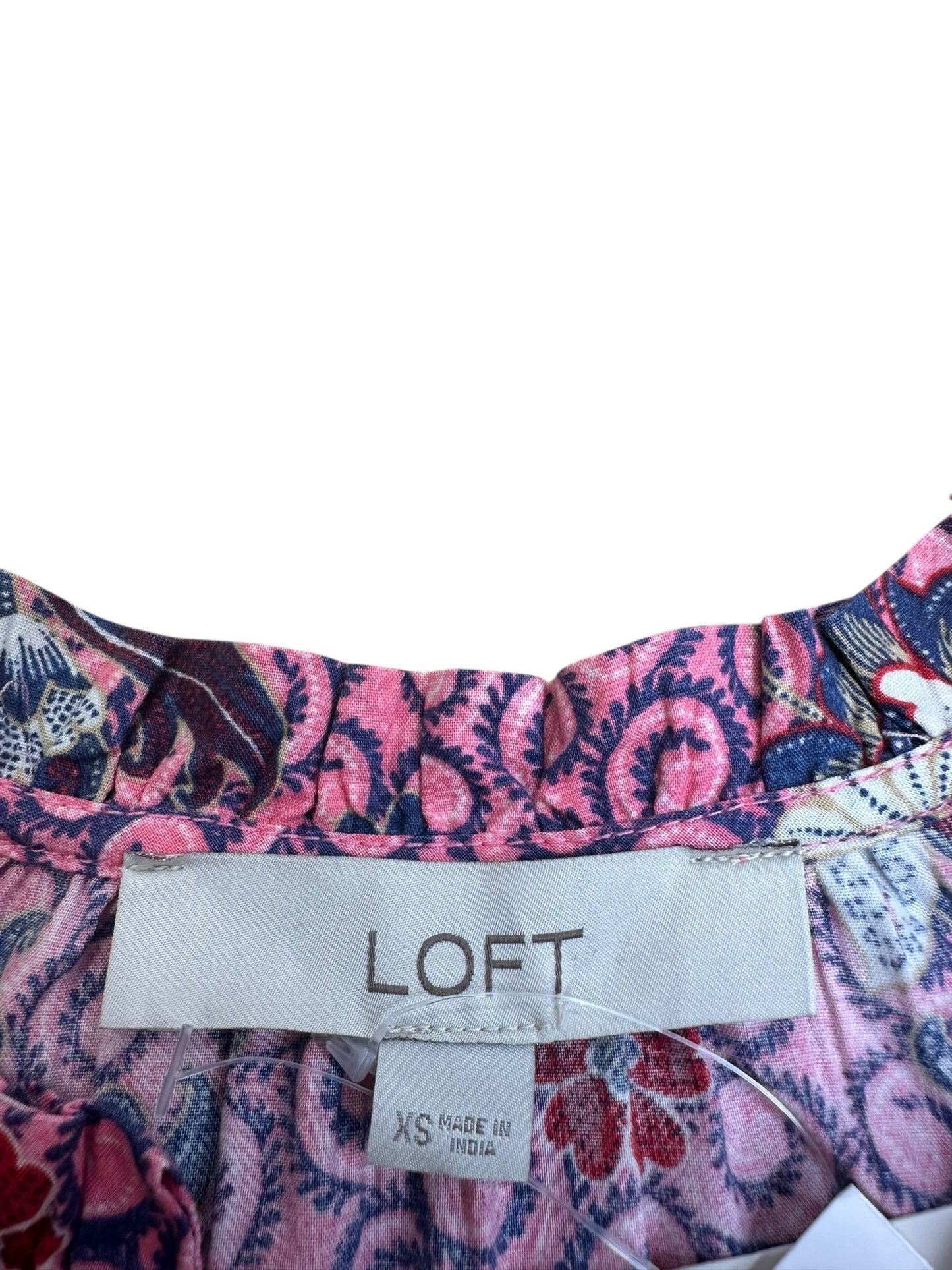 LOFT Pink And Blue Blouse Size XS