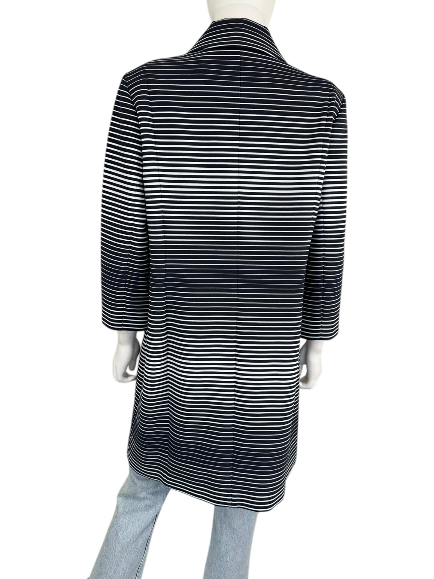 Classiques Entier Navy Striped Coat Size L