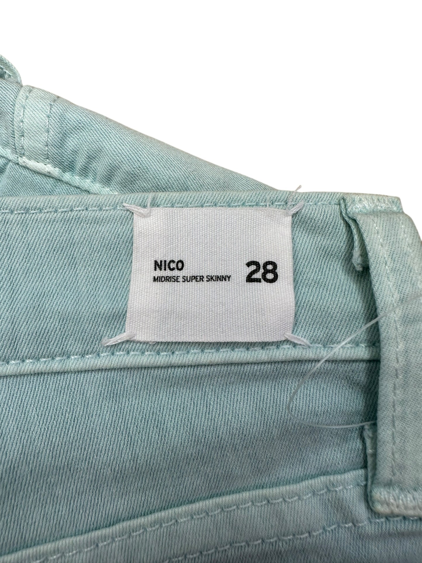 HUDSON Mint Green NICO Super Skinny Jeans Size 28