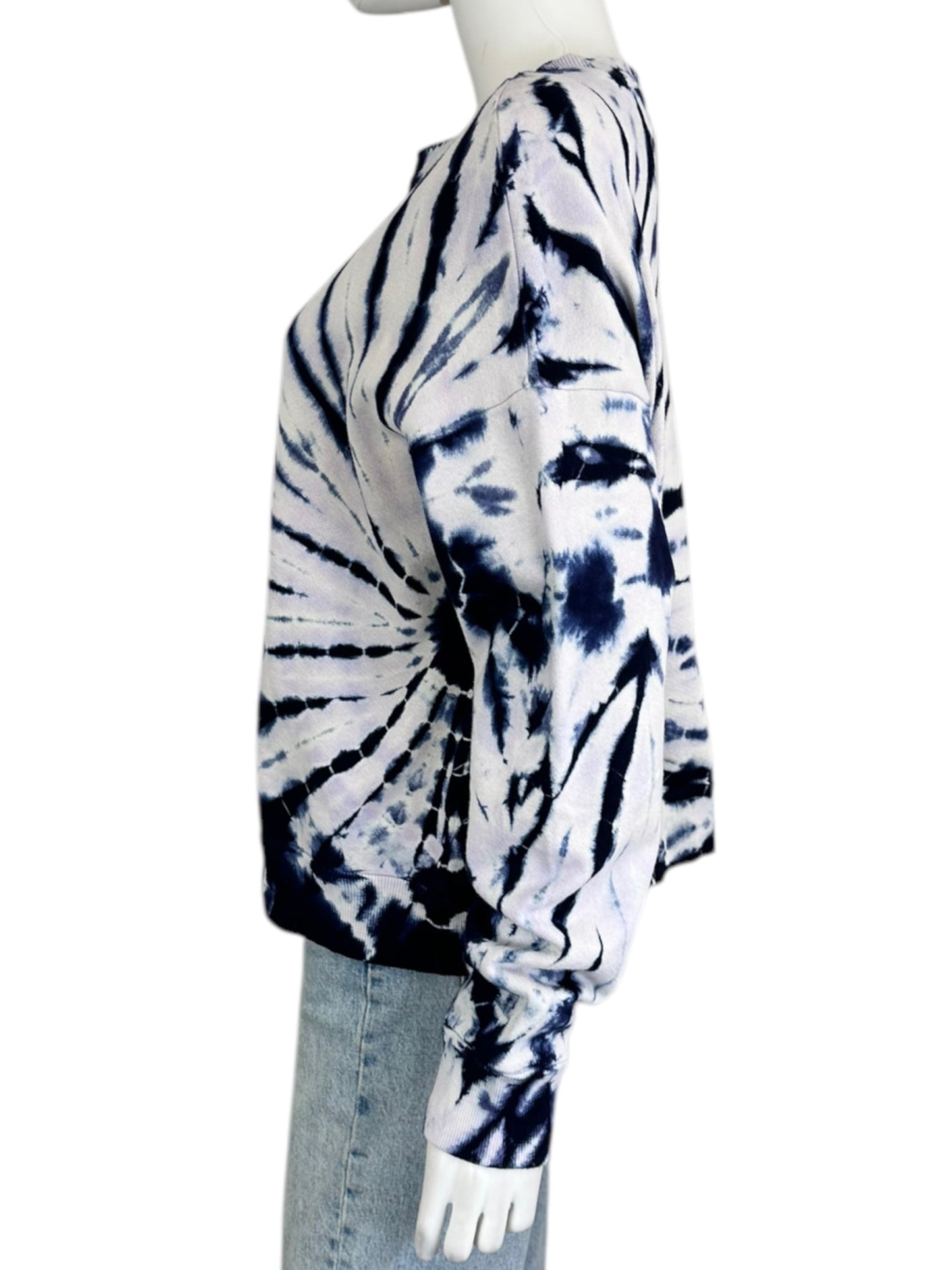 Monrow Navy 100% Cotton Tie Dye Sweatshirt Size S