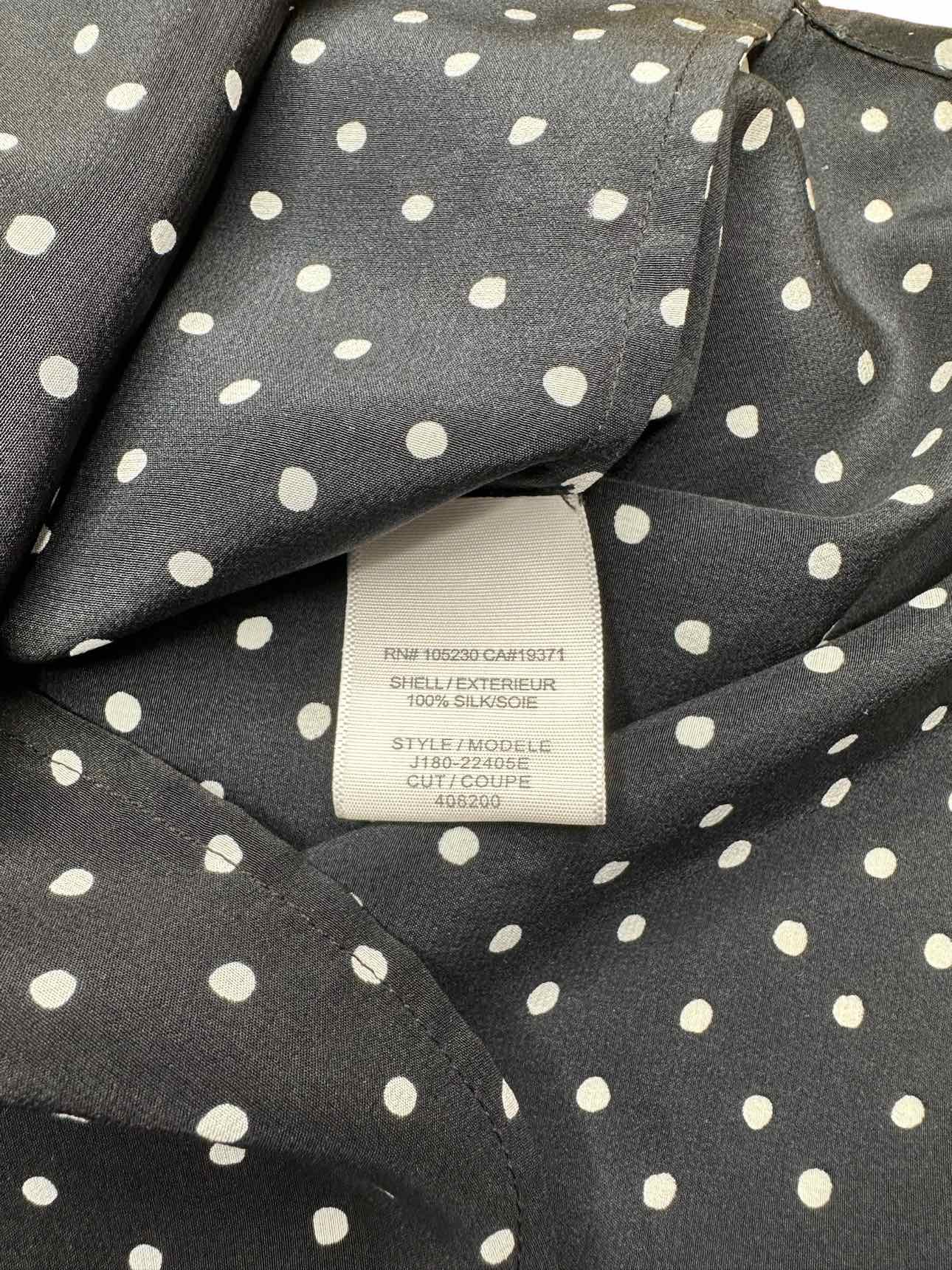 Joie 100% SILK Black White Dot Blouse Size S