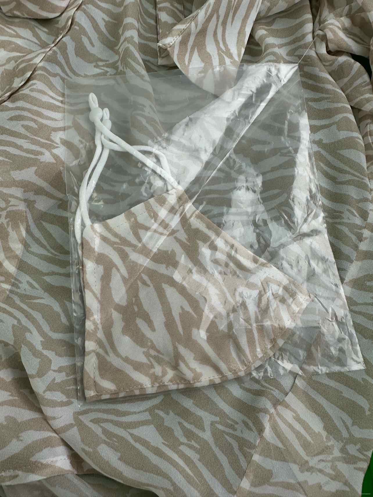ecru NWT Tan Zebra Sheer Print Blouse Size S