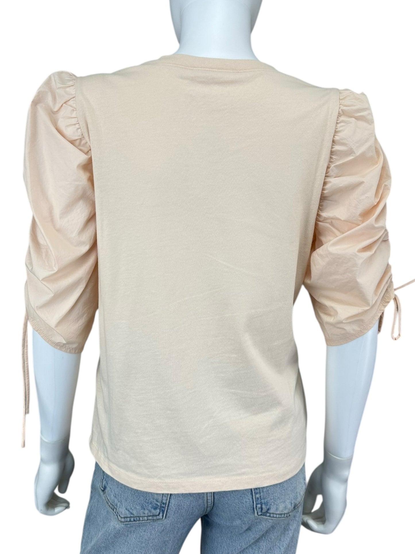 FRAME Pink Puff Sleeve Blouse Size L