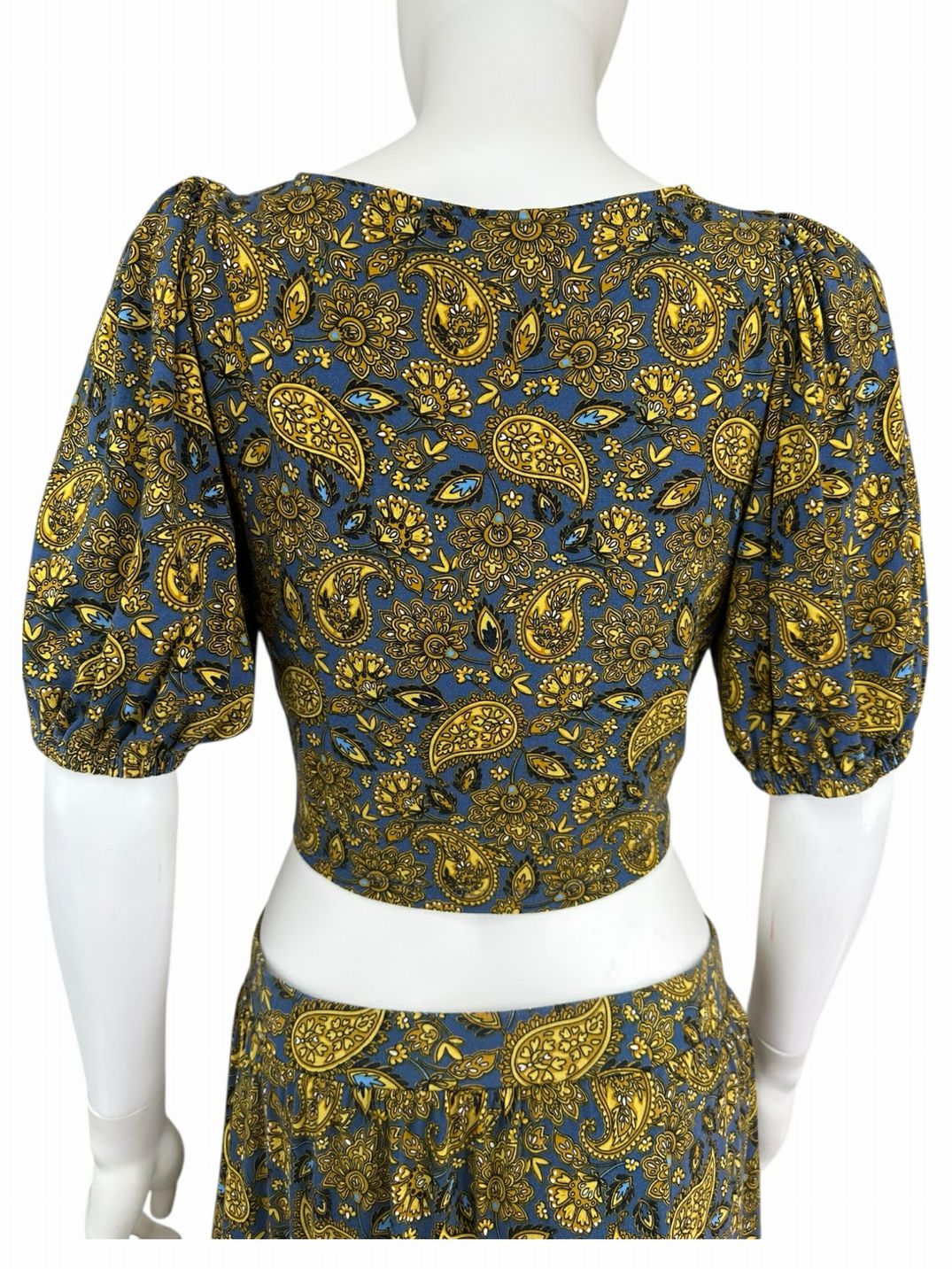 boden Blue Paisley Knot Detail Jersey Knit 2-piece Skirt Set Size 10