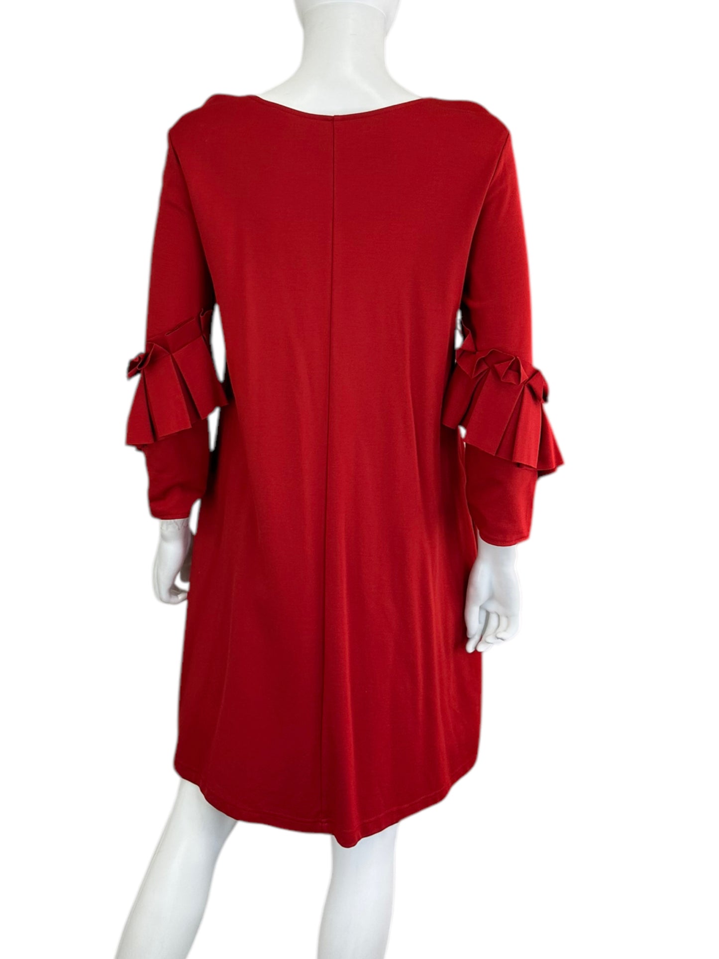 KATHERINE BARCLAY Red Knit Mini Dress Size M