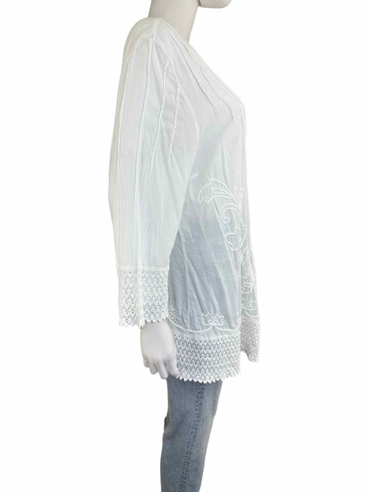 Gretty Zuegar 100% Cotton White Blouse Size L