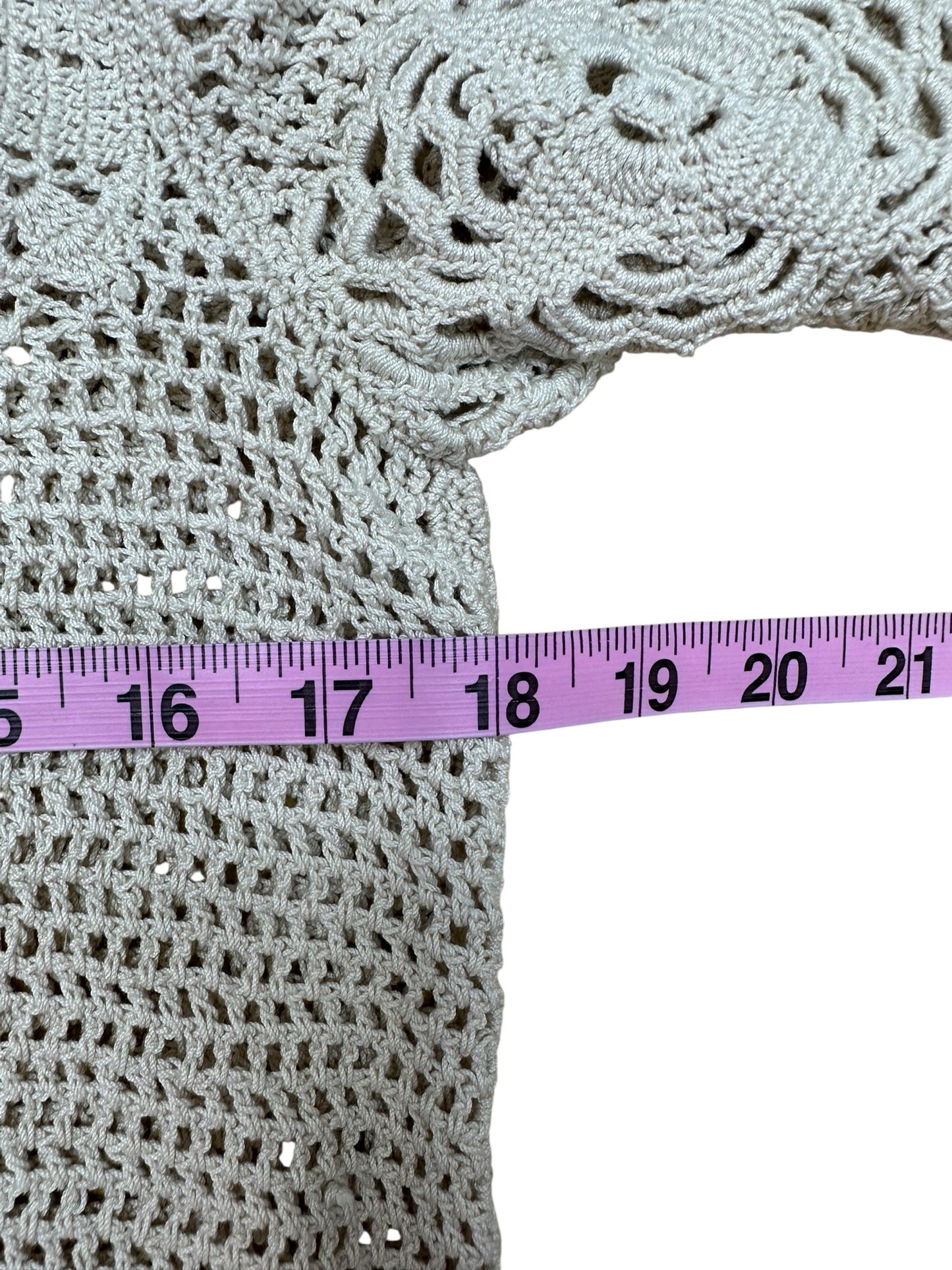 the great. Cream Crochet Knit Sweater Size O/S