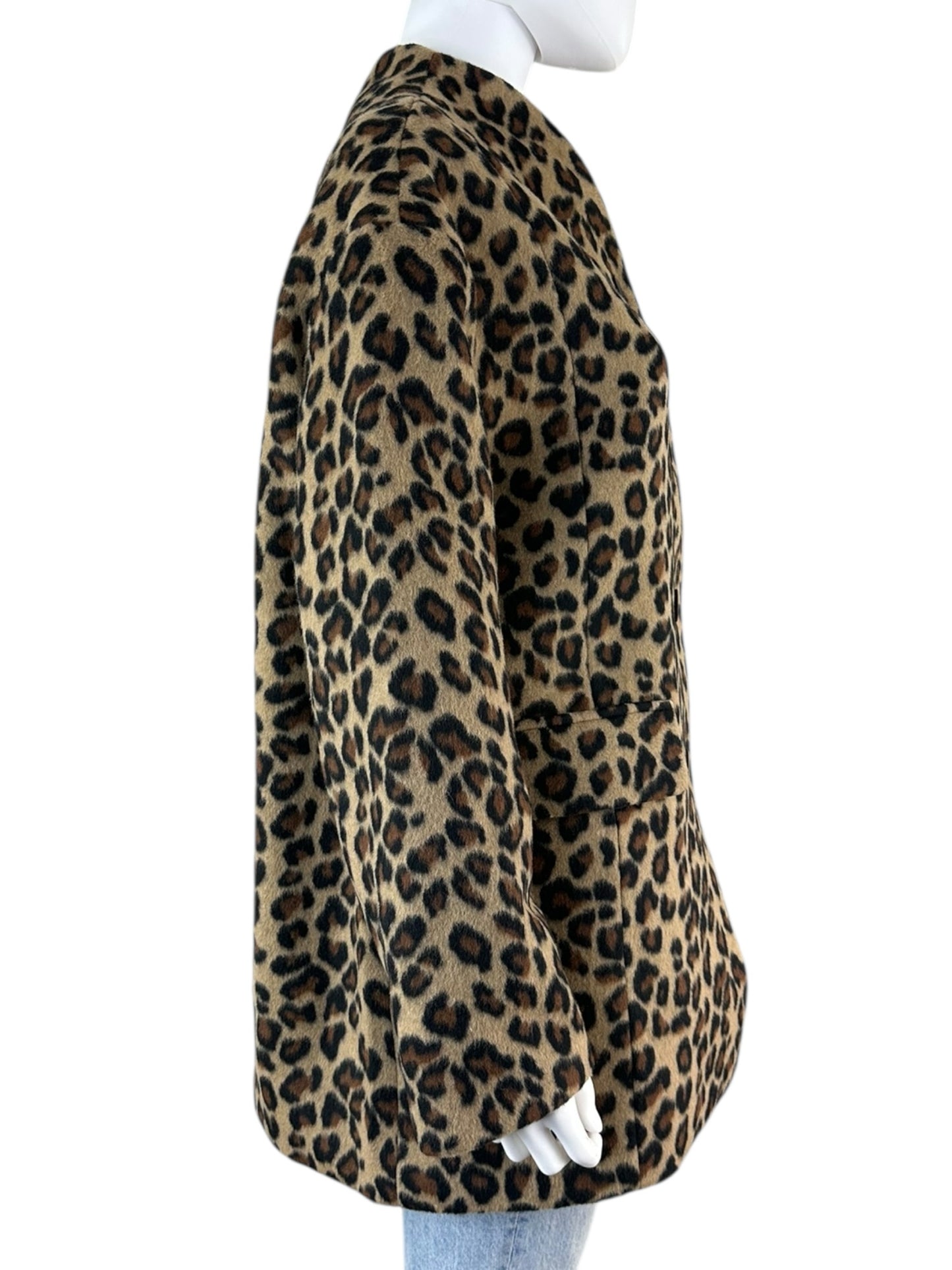 Talbots NWT Brown Leopard Print Wool Coat Size M