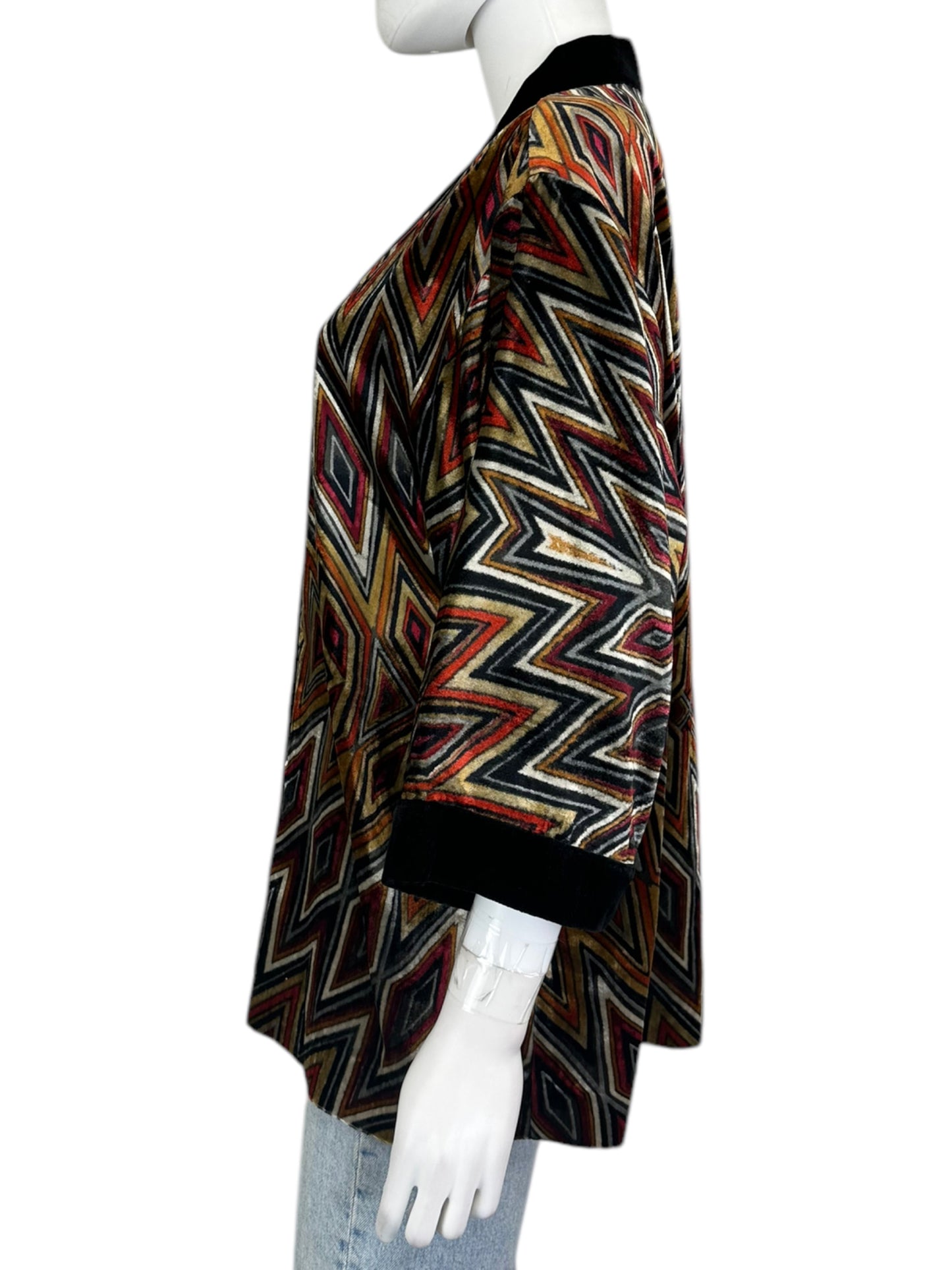 chicos Velvet Geo Print Kimono Size XL