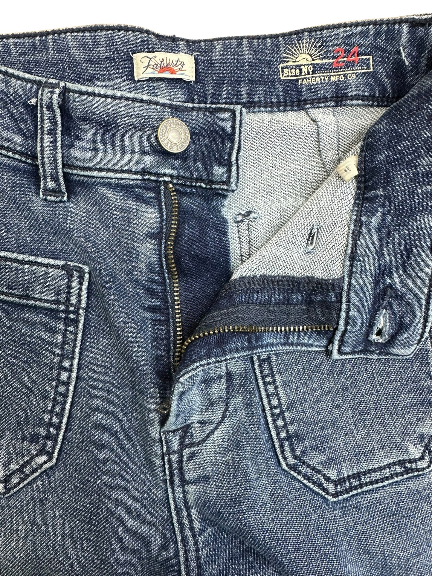 FAHERTY NWT Stretch Terry Patch Pocket Jeans Size 24
