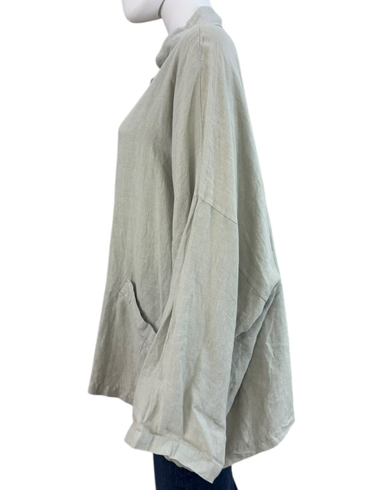 bryn walker Tan 100% Linen Jacket Size 1X