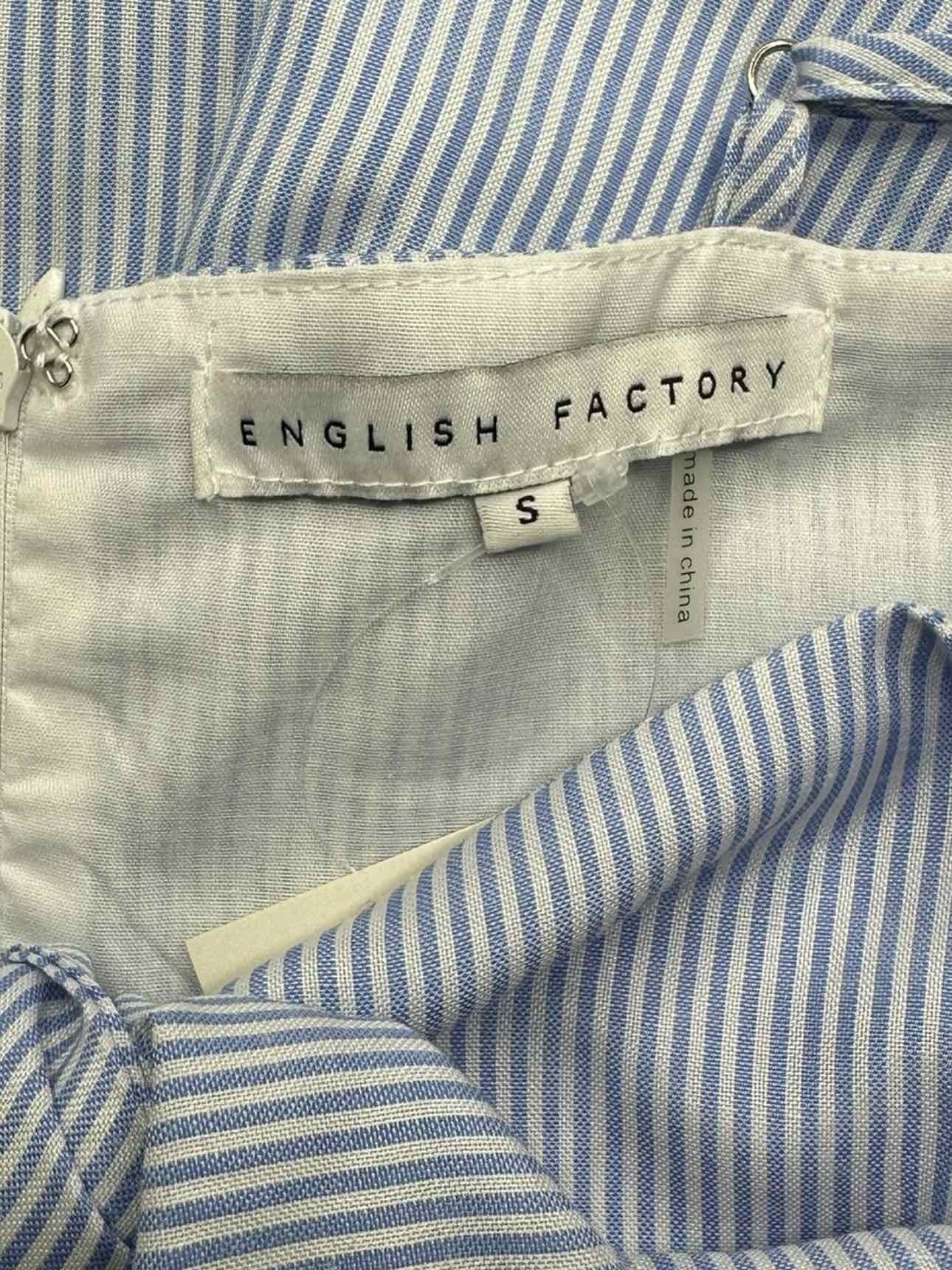 ENGLISH FACTORY Blue Pinstripe Jumpsuit Size S
