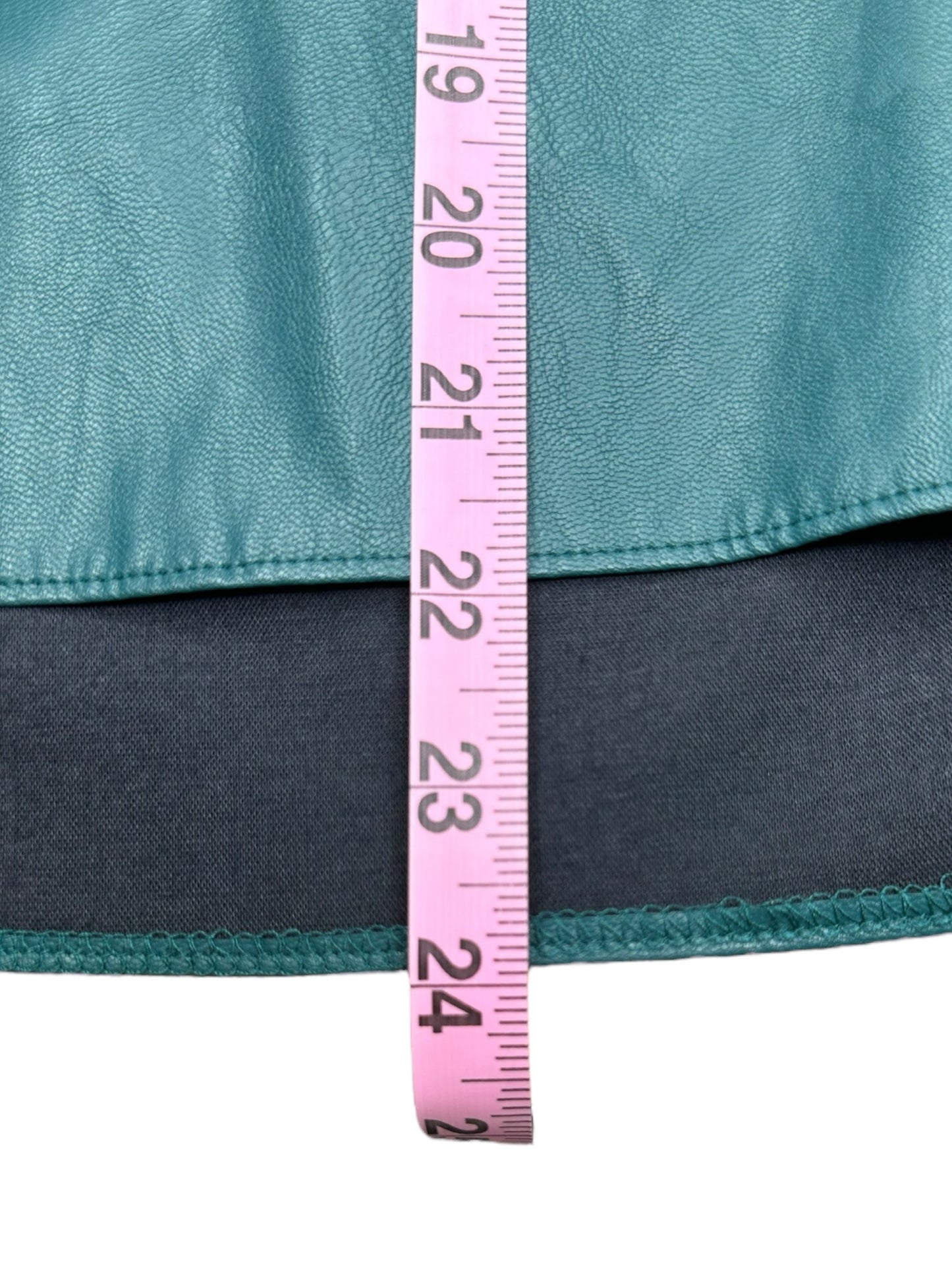 karlie NWT Teal Faux Leather Blouse Size L