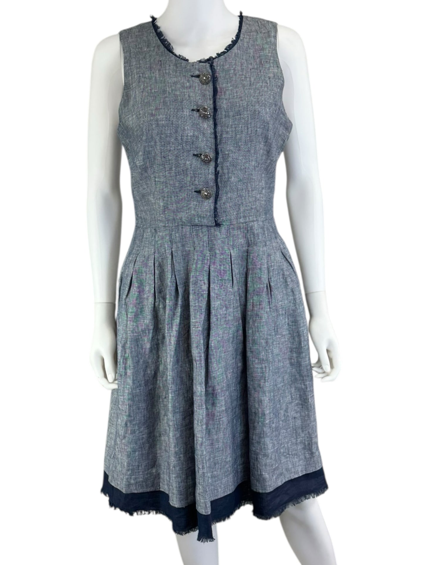 CYNTHIA ROWLEY Navy & White Workwear Dress Size 8
