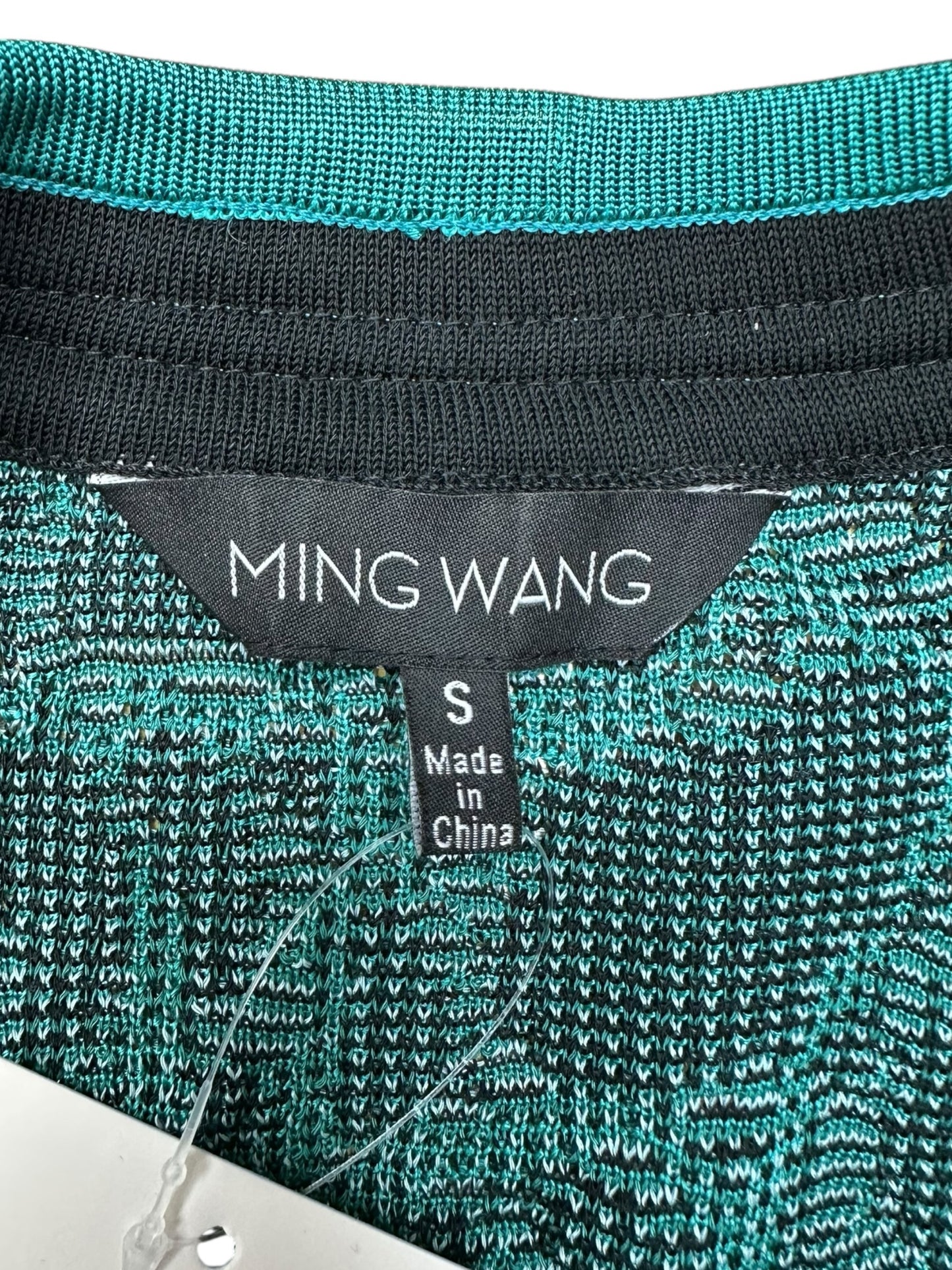 MING WANG Green Jacquard Knit Cardigan Jacket Size S