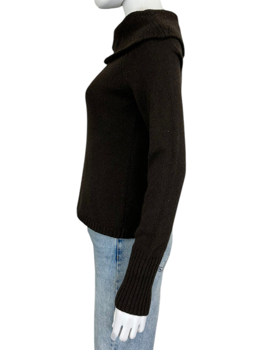 LOFT Dark Brown Wool/Angora Blend Sweater Size S
