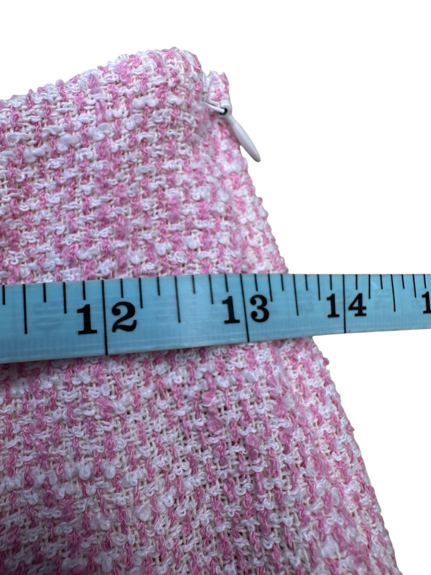 maje Pink Pirose Tweed Wide Leg Trousers Size 36