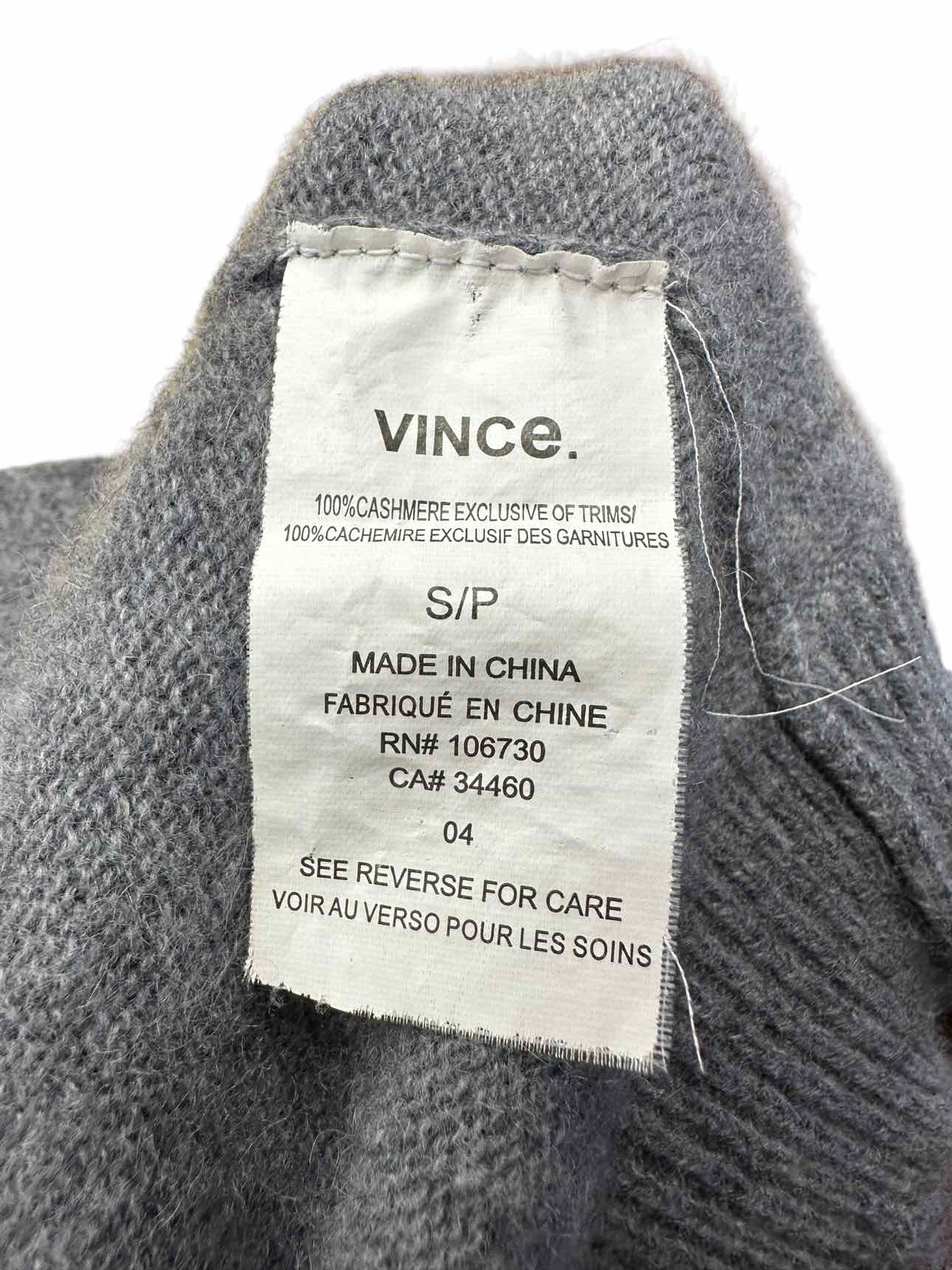 Vince. Gray 100% Cashmere Cardigan Size S