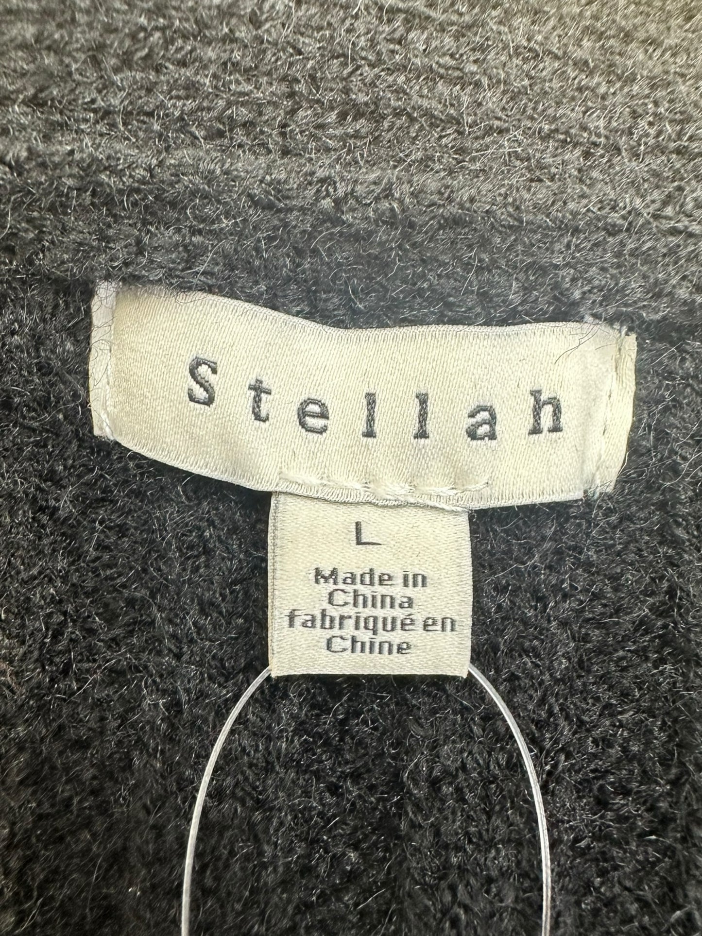 Stellah NWT Black Tweed Sweater Cardigan Size L