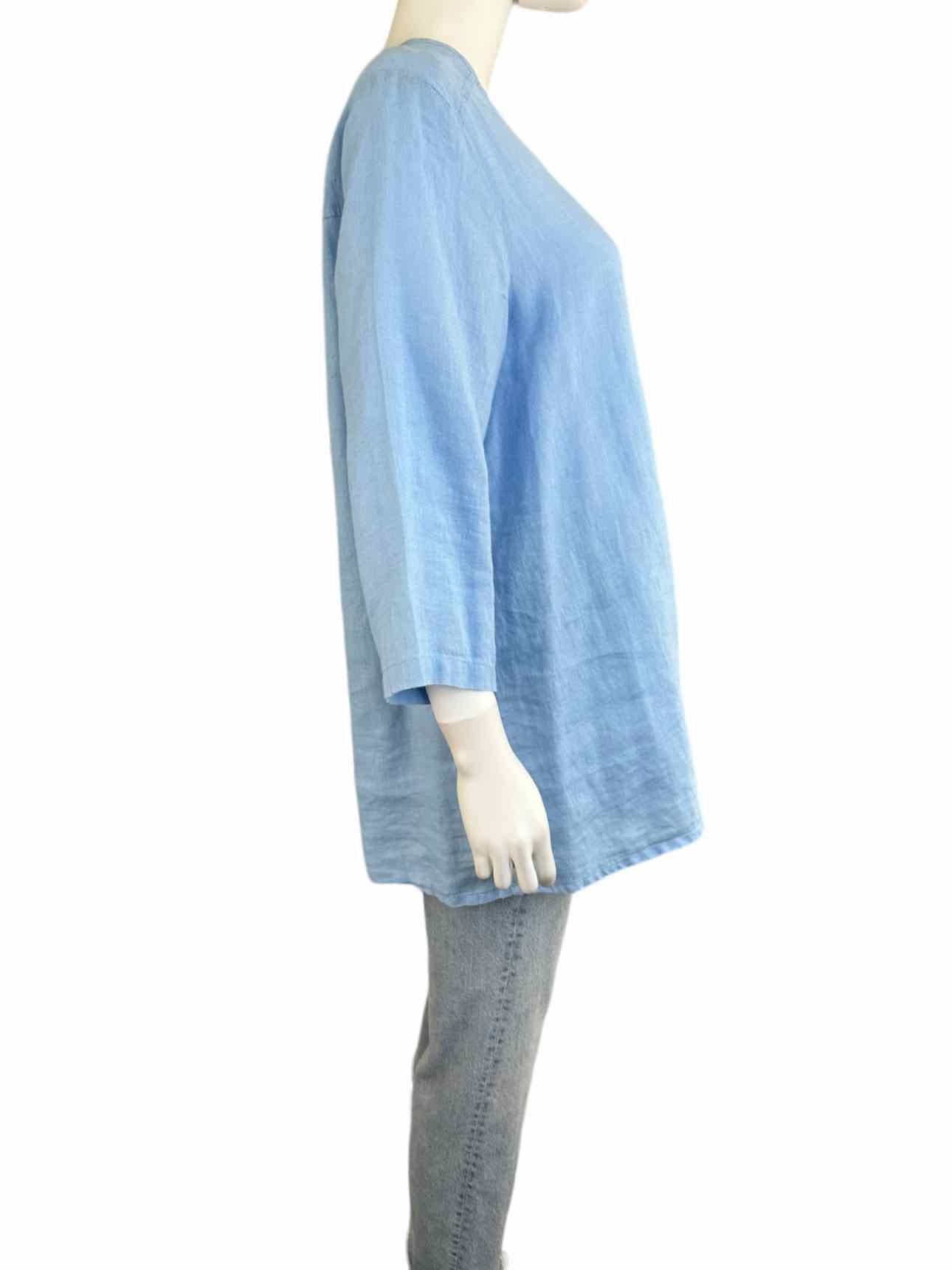 FLAX 100% Linen Powder Blue Tunic Size S