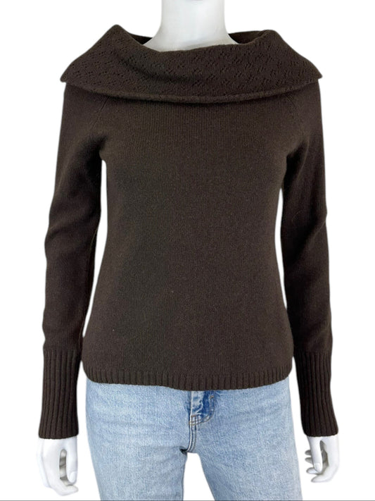 LOFT Dark Brown Wool/Angora Blend Sweater Size S