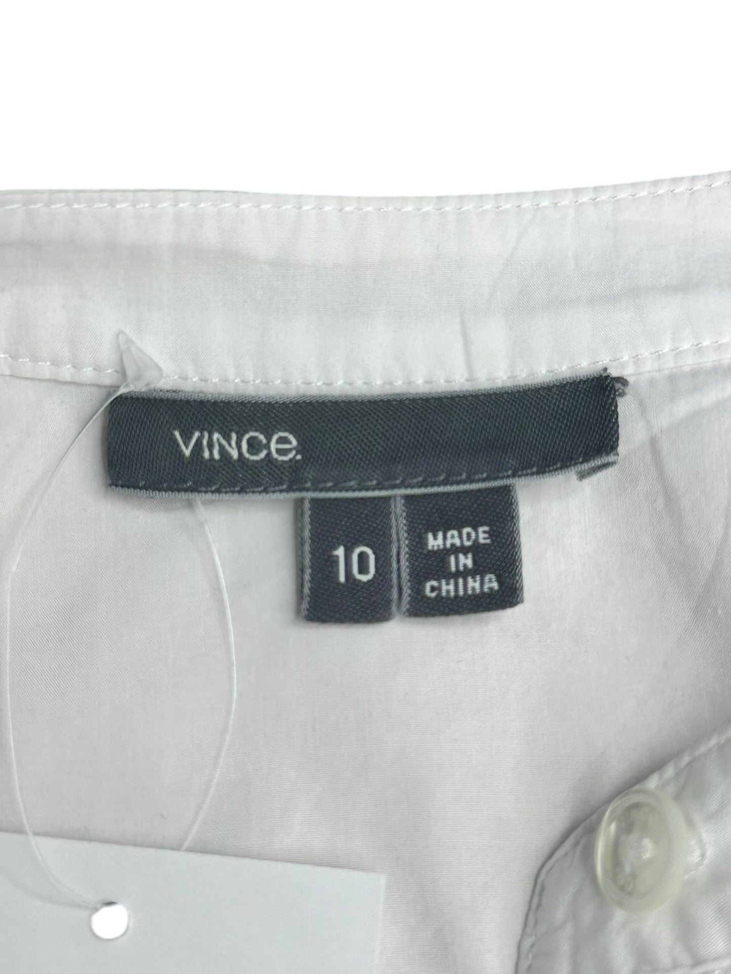 Vince White 100% Cotton Popover Blouse Size 10