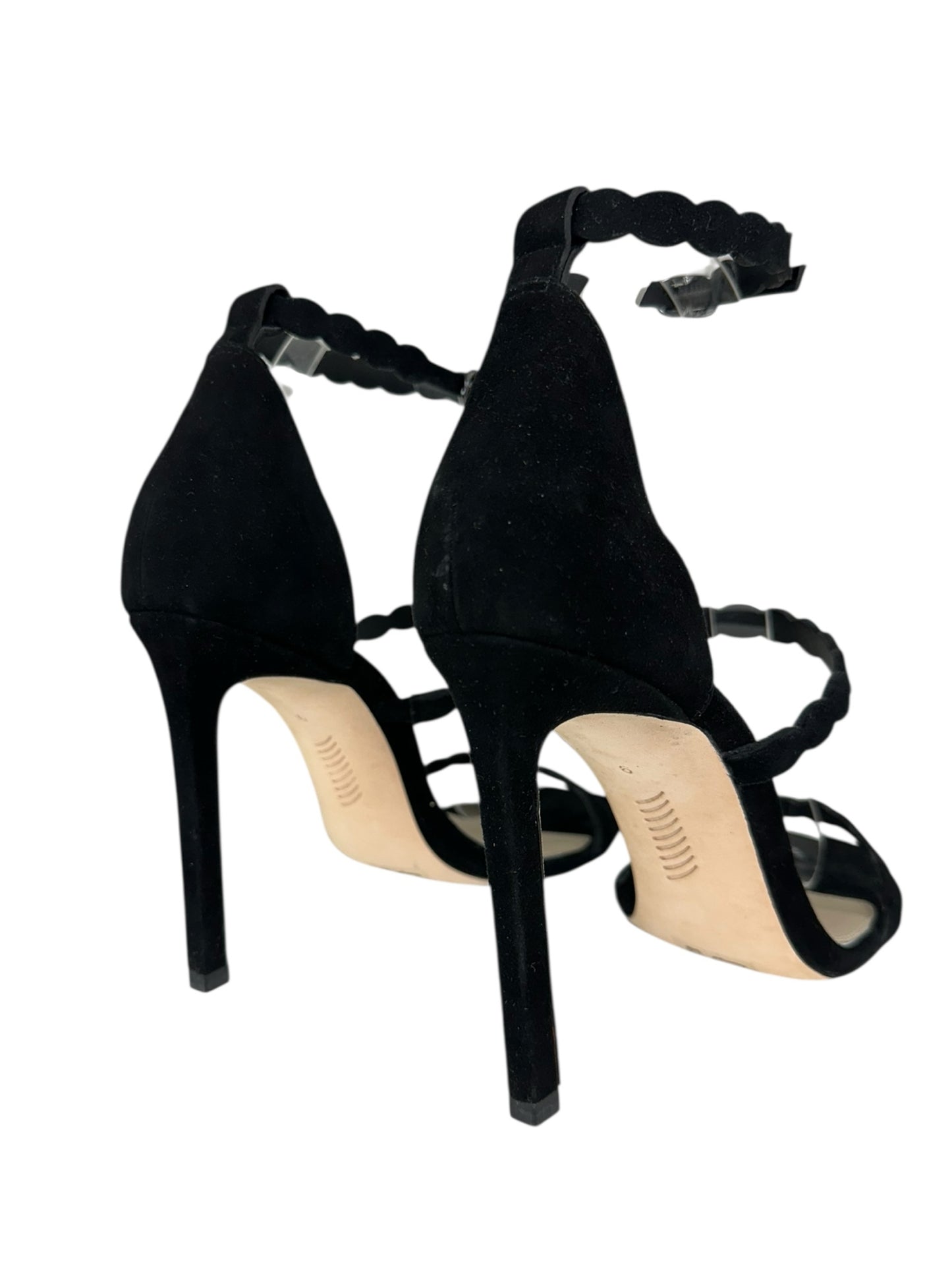 PAIGE Black Suede Scalloped Pumps Size 9