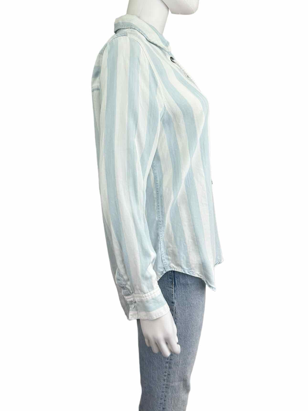 Rails Blue Striped Chambray Top Size S