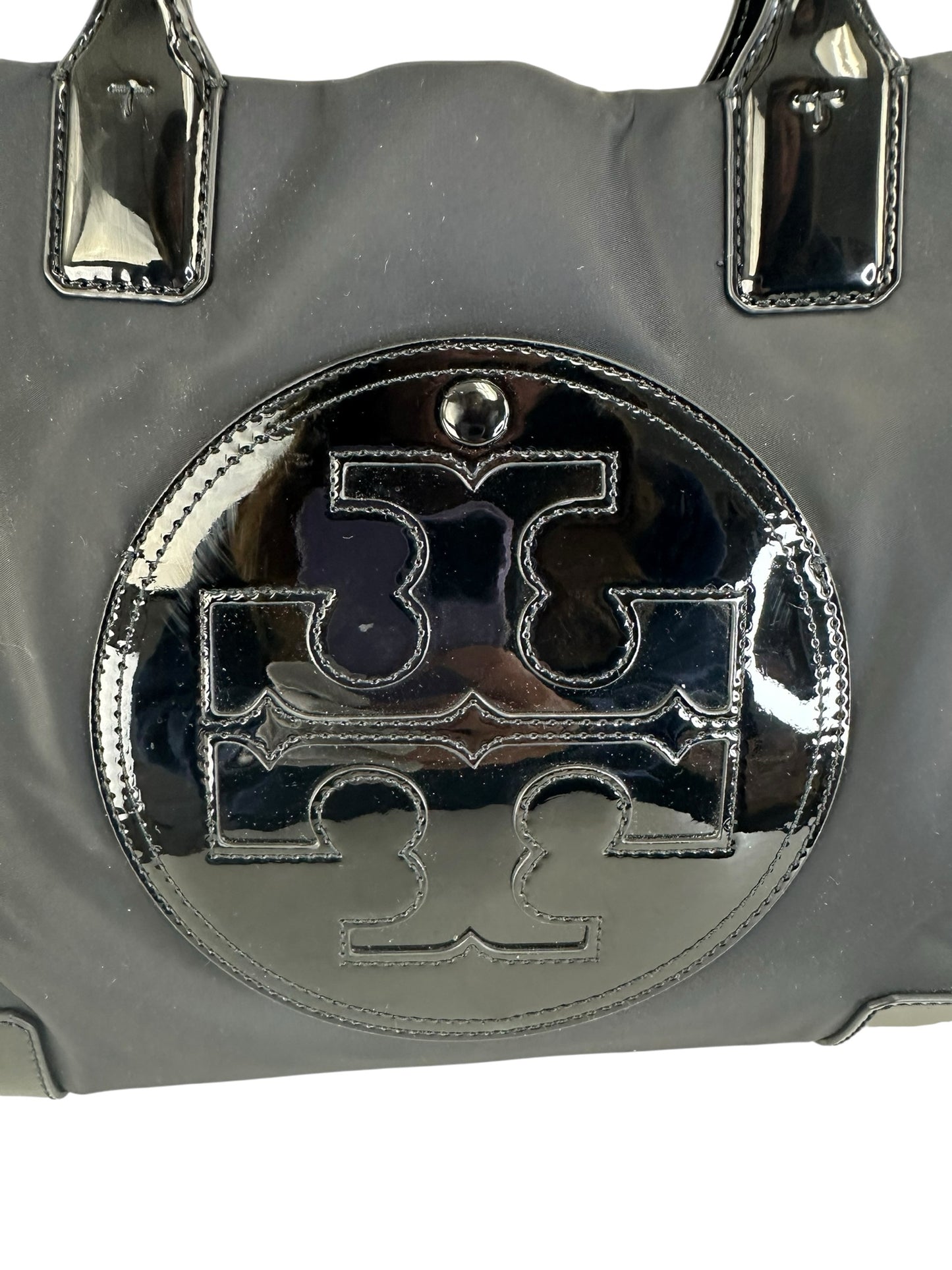 Tory Burch Black 'mini ella patent tote bag' Designer Handbag