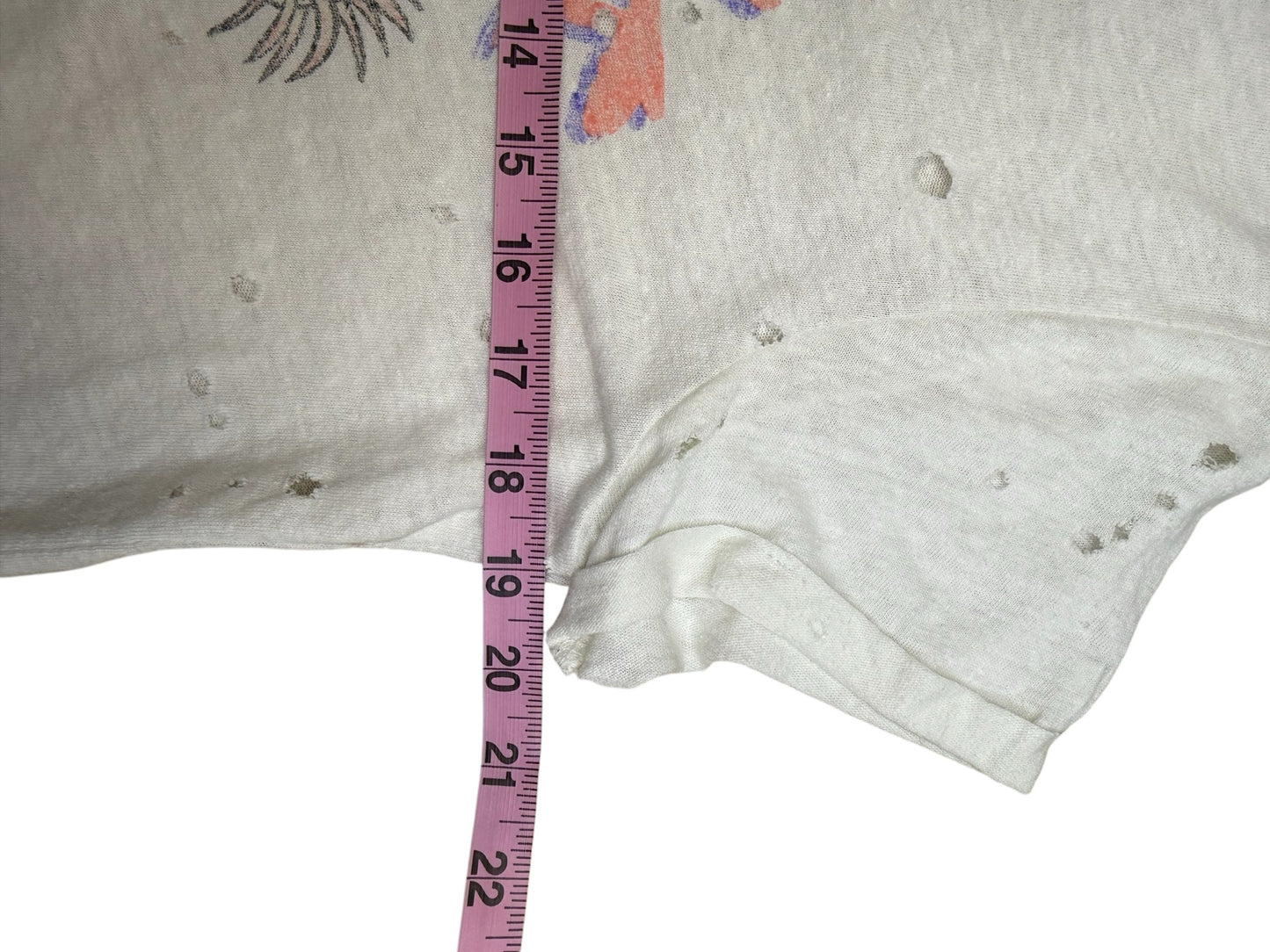 Lauren Moshi Distressed Bess If I Roar Graphic Tee Size XS