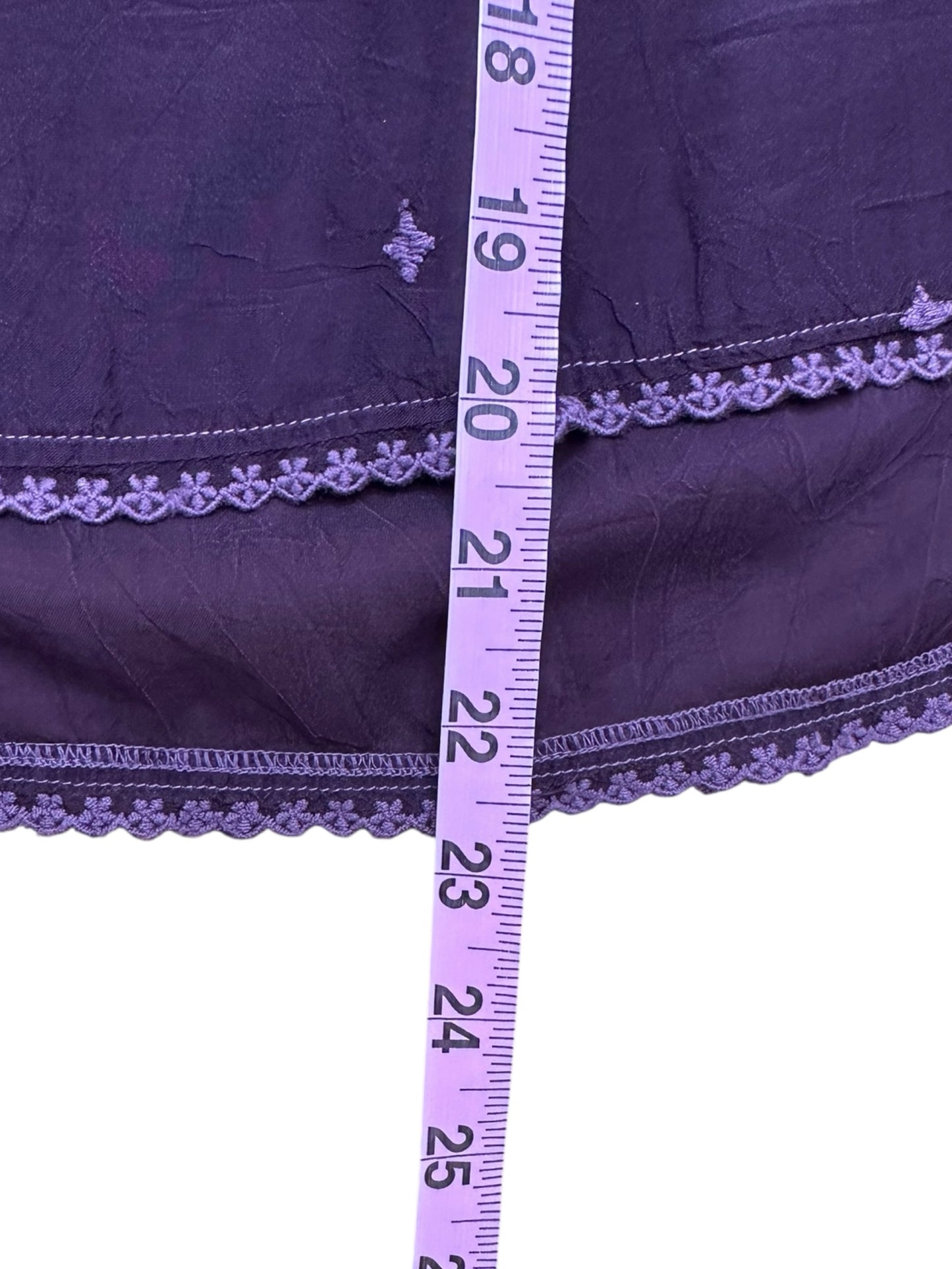 Johnny Was Purple Embroidered Tunic Top Size XS