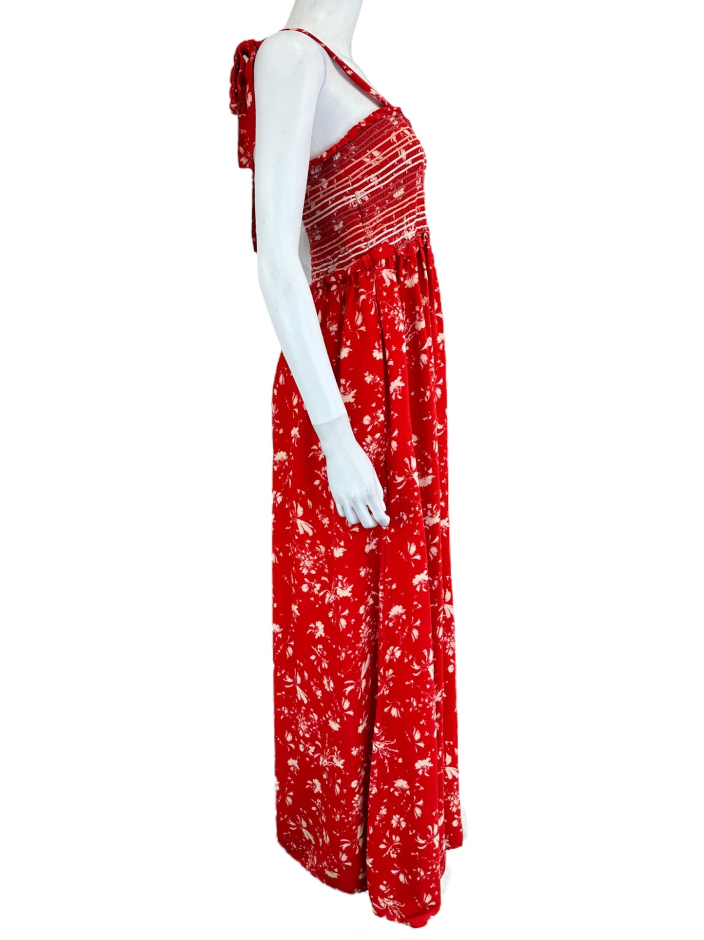 Free People Red Flowy Jumpsuit Size S