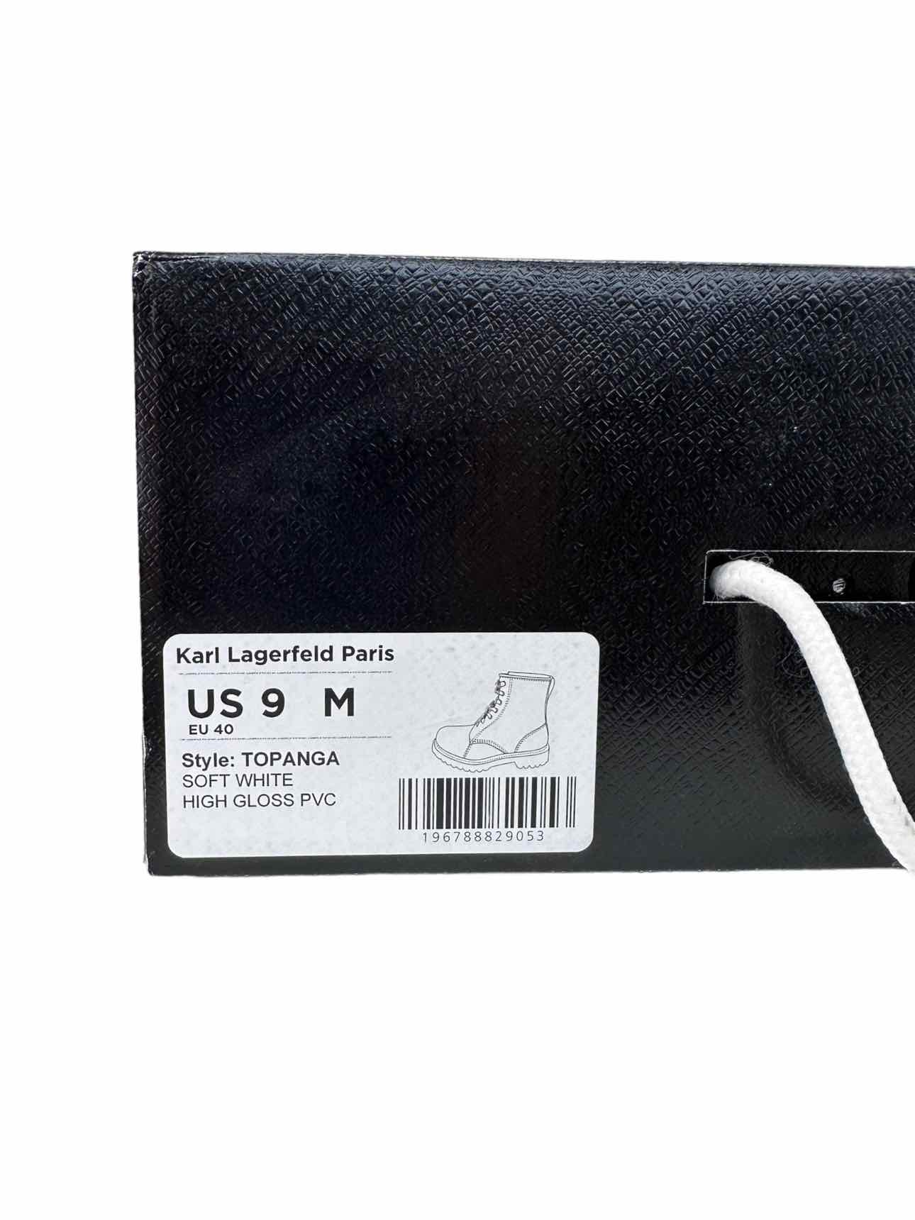 KARL LAGERFELD NWT White TOPANGA Rubber Boots Size 9