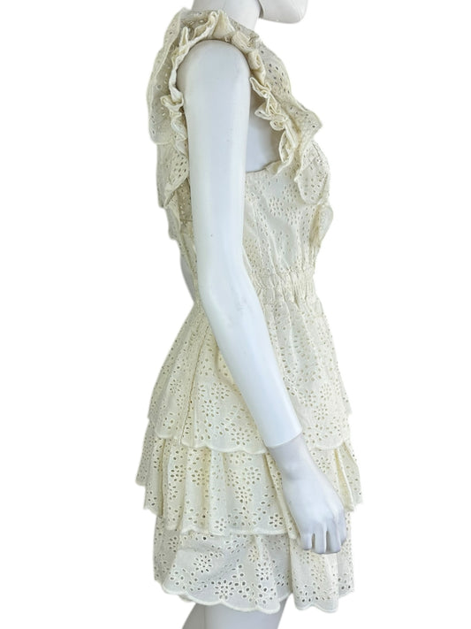 Love the Label Cream Eyelet Mini Dress Size S