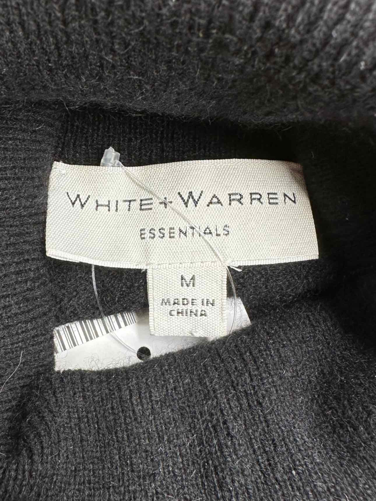 WHITE + WARREN Black 100% Cashmere Turtleneck Sweater Size M