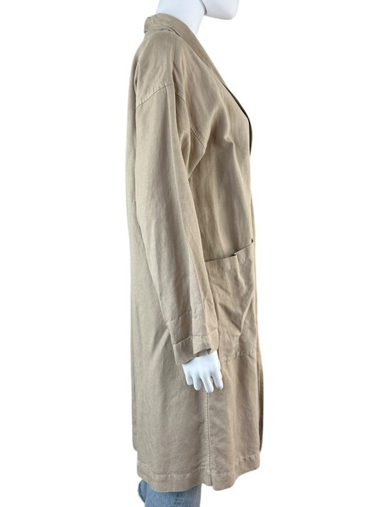 EILEEN FISHER Tan Linen Blend Duster Size S