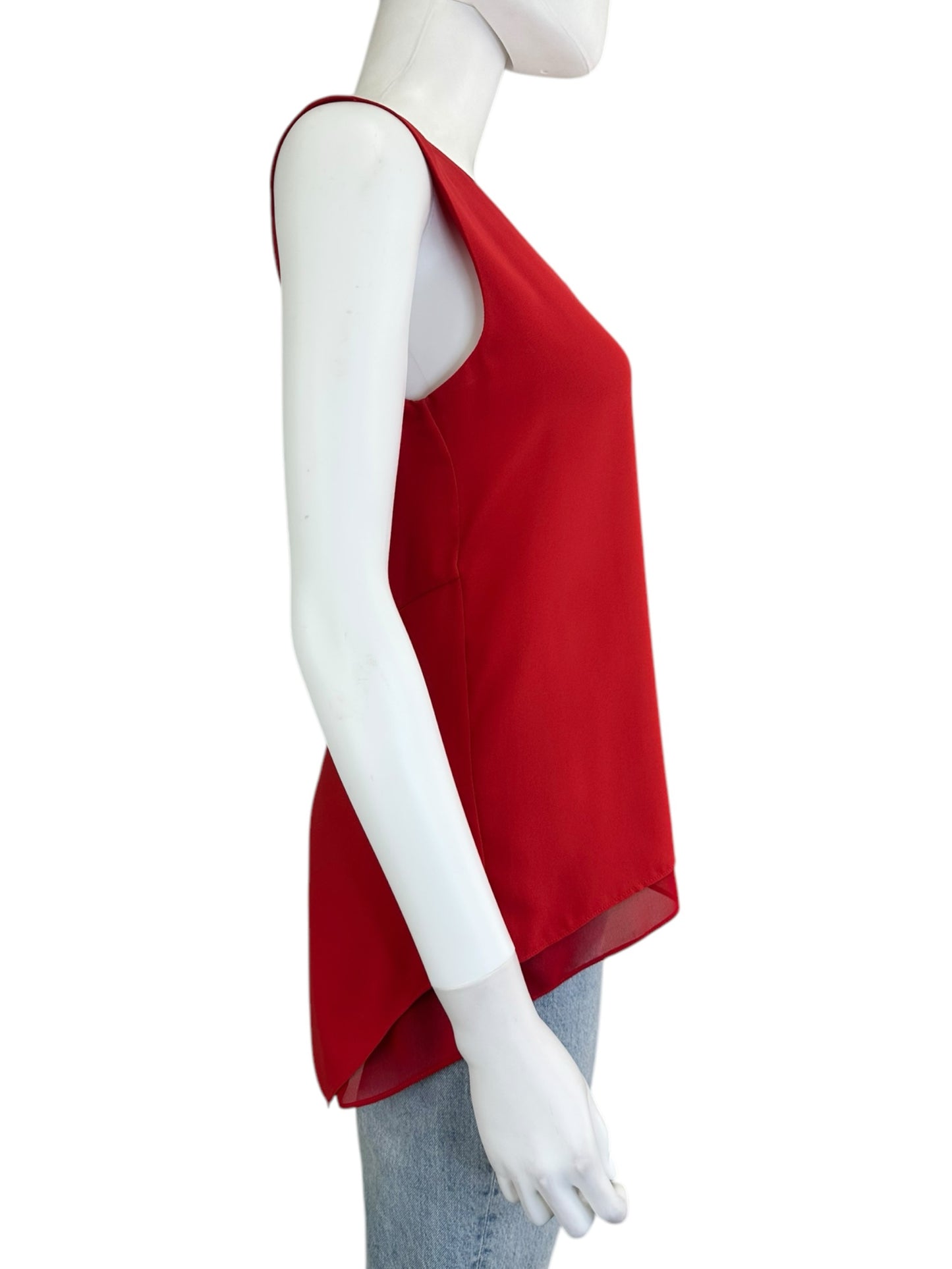 BCBGMAXAZRIA Red Lace Trim Shell Size XS