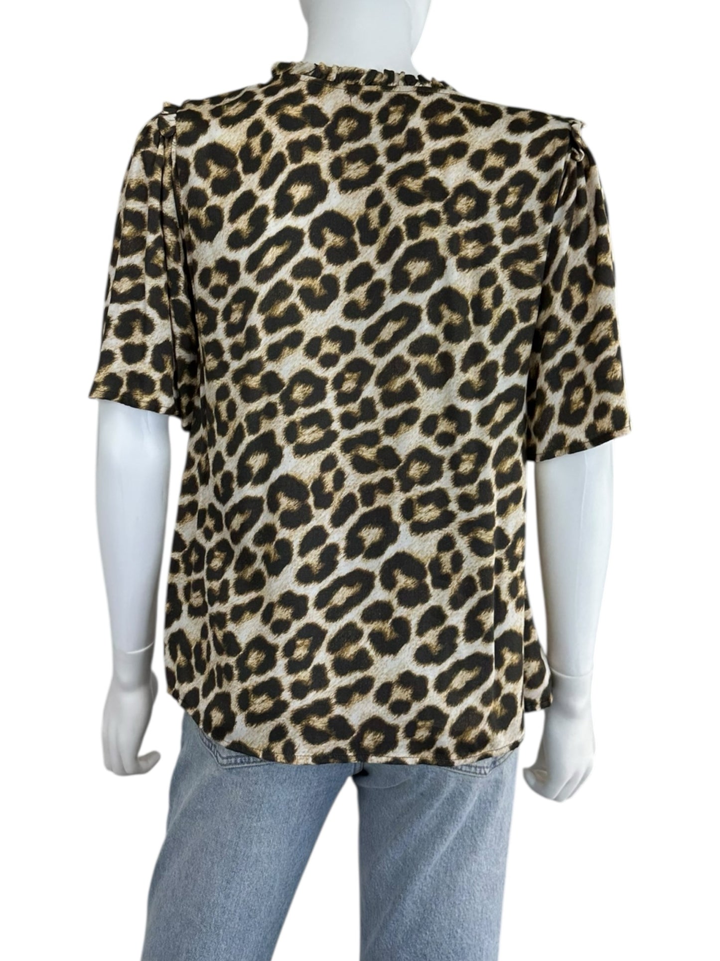 velvet BY GRAHAM & SPENCER Leopard Blouse Size S
