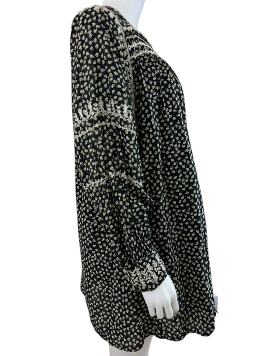 Free People Black Floral Mini Dress Size S