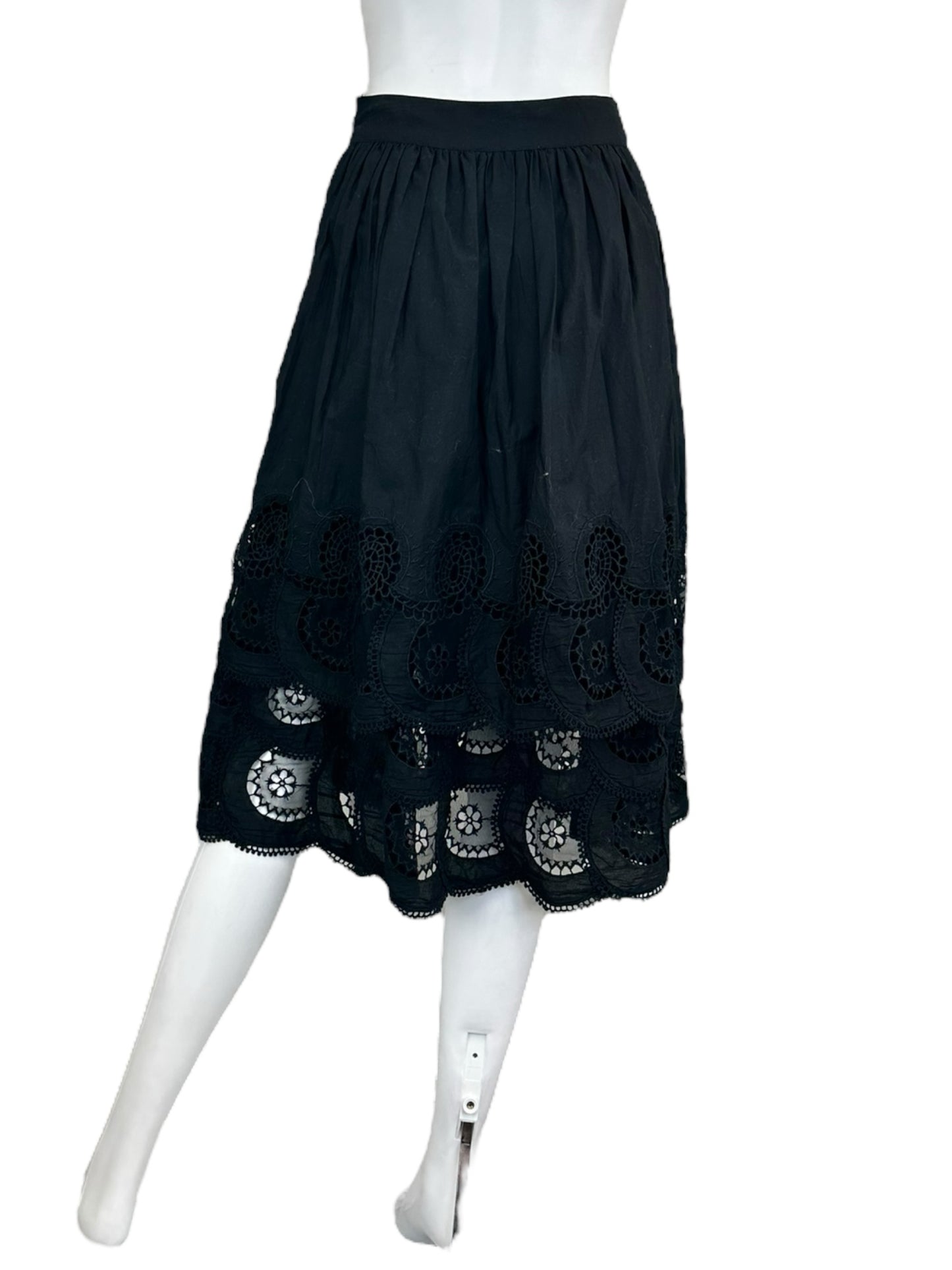 NWT SEA New York Black Midi Skirt Size 2