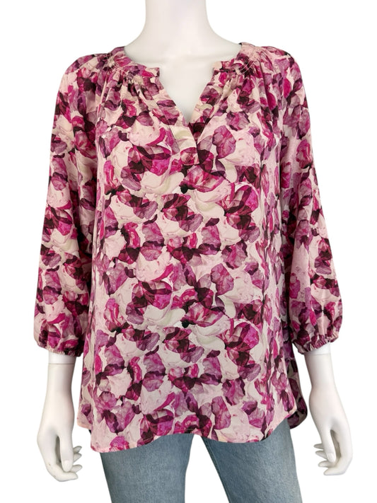 MAX STUDIO Pink 100% Silk Blouse Size S